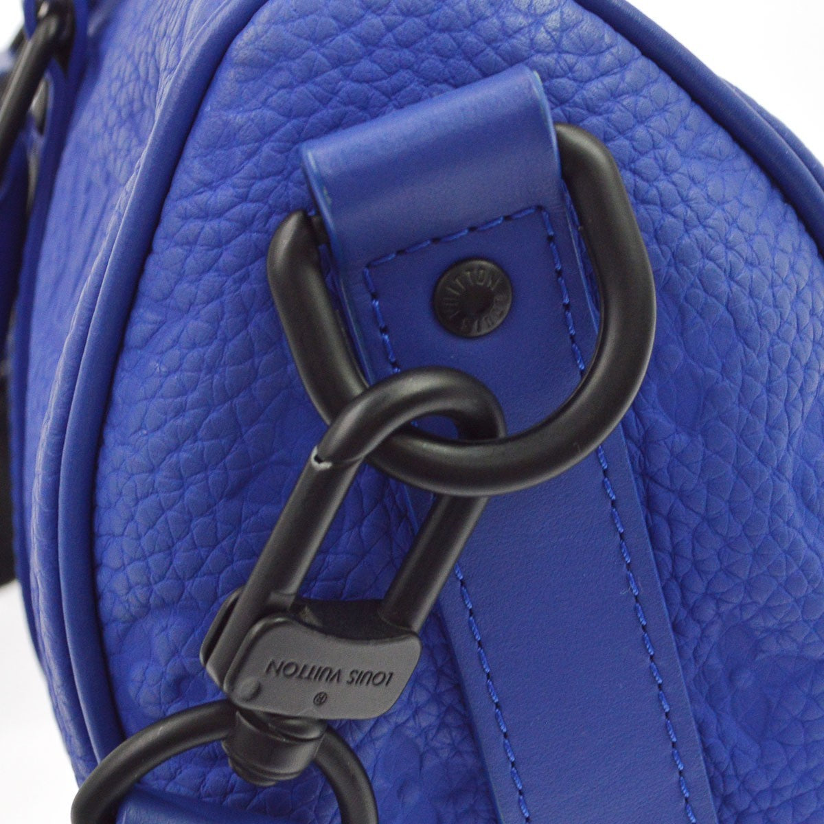 Louis Vuitton Keepall Bandouliere Monogram Taurillon Leather Blue Leather Travel Bag Bag (Pre-Owned)