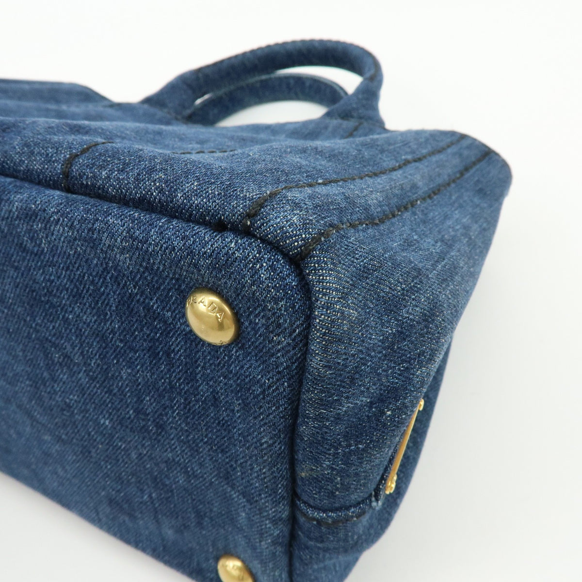 Prada Canapa Convertible Denim Blue Denim_Jeans Tote Bag Bag (Pre-Owned)