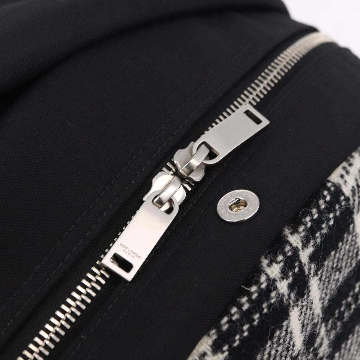 Saint Laurent City Printed Wool Black Wool Backpack Bag (Pre-Owned)