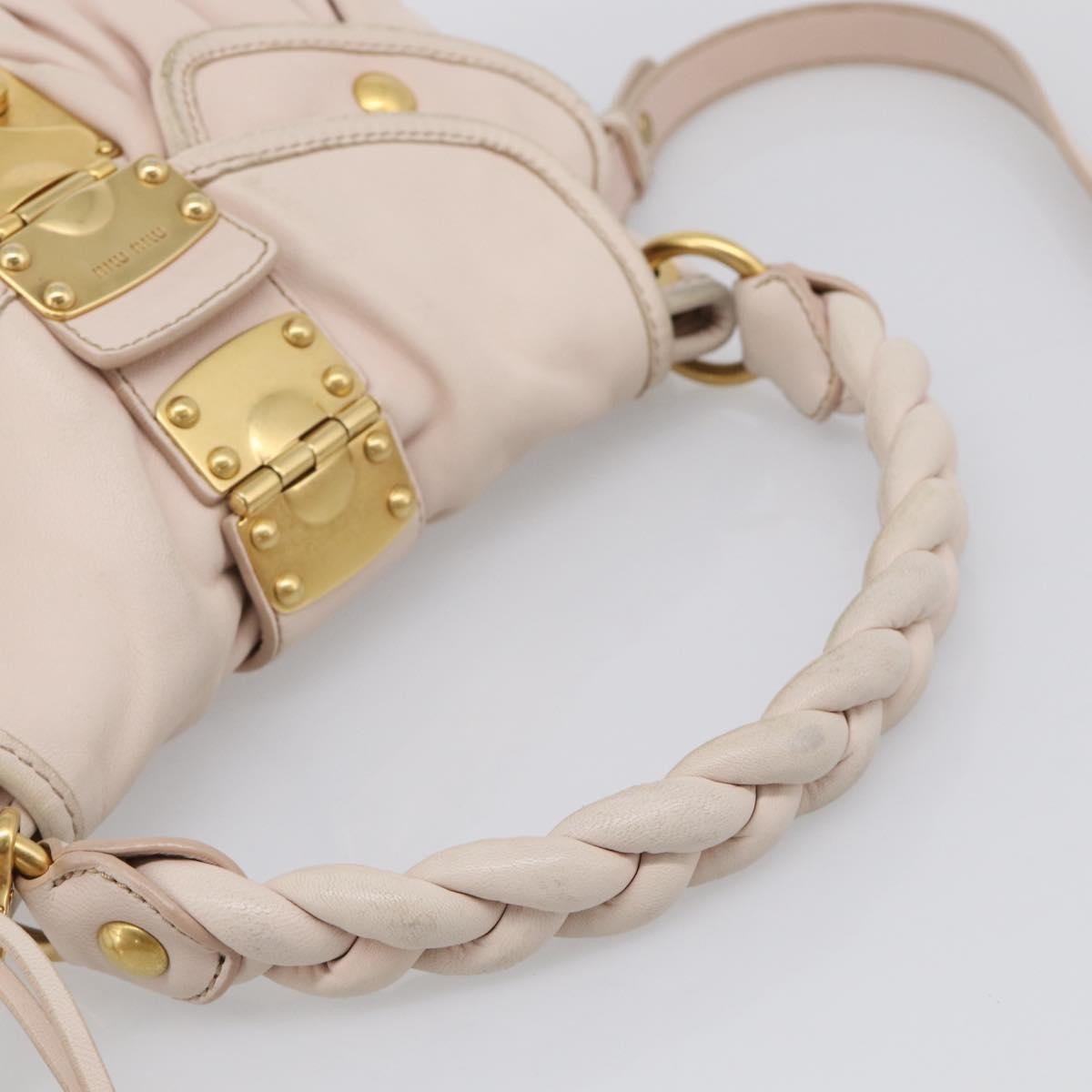 Miu Miu Coffer Hobo Matelasse Leather Pink Leather Handbag (Pre-Owned)