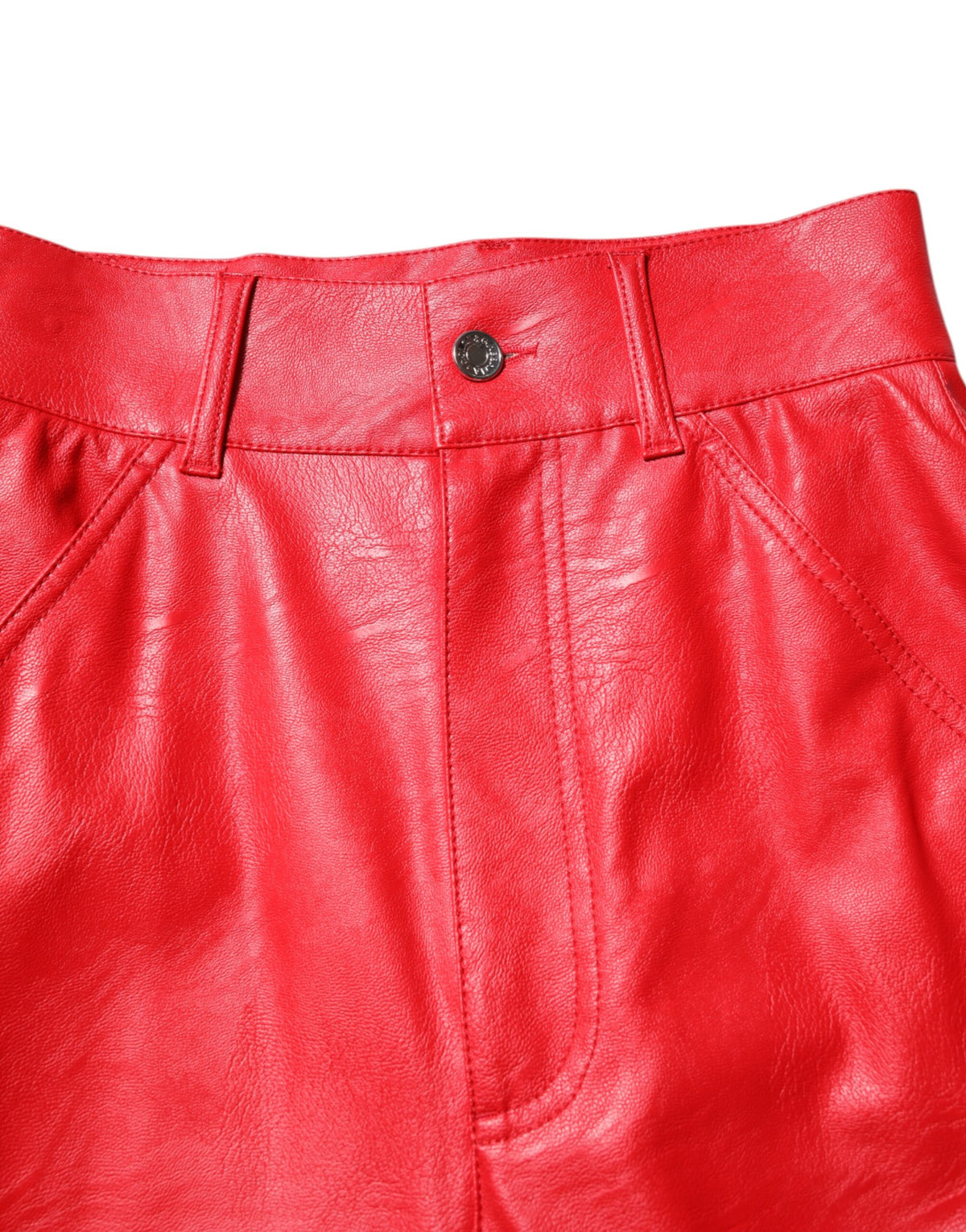 Dolce & Gabbana Red Viscose High Waist Tapered Trouser Women's Pants
