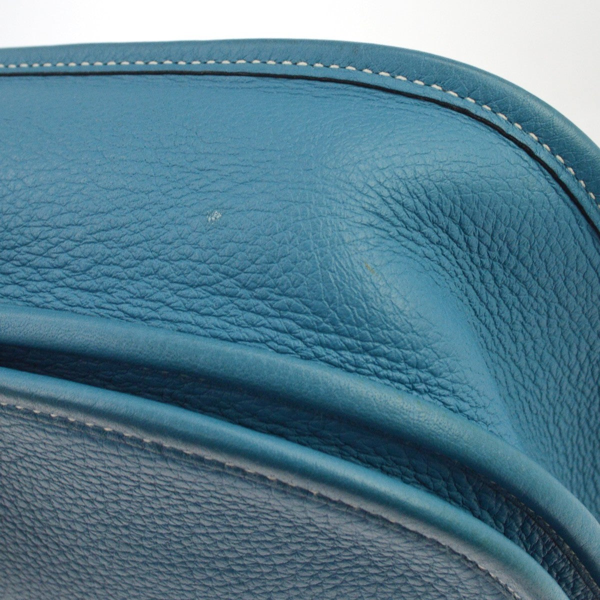 Hermes Evelyne Bag Gen Ii Clemence Blue Leather Shoulder Bag Bag (Pre-Owned)