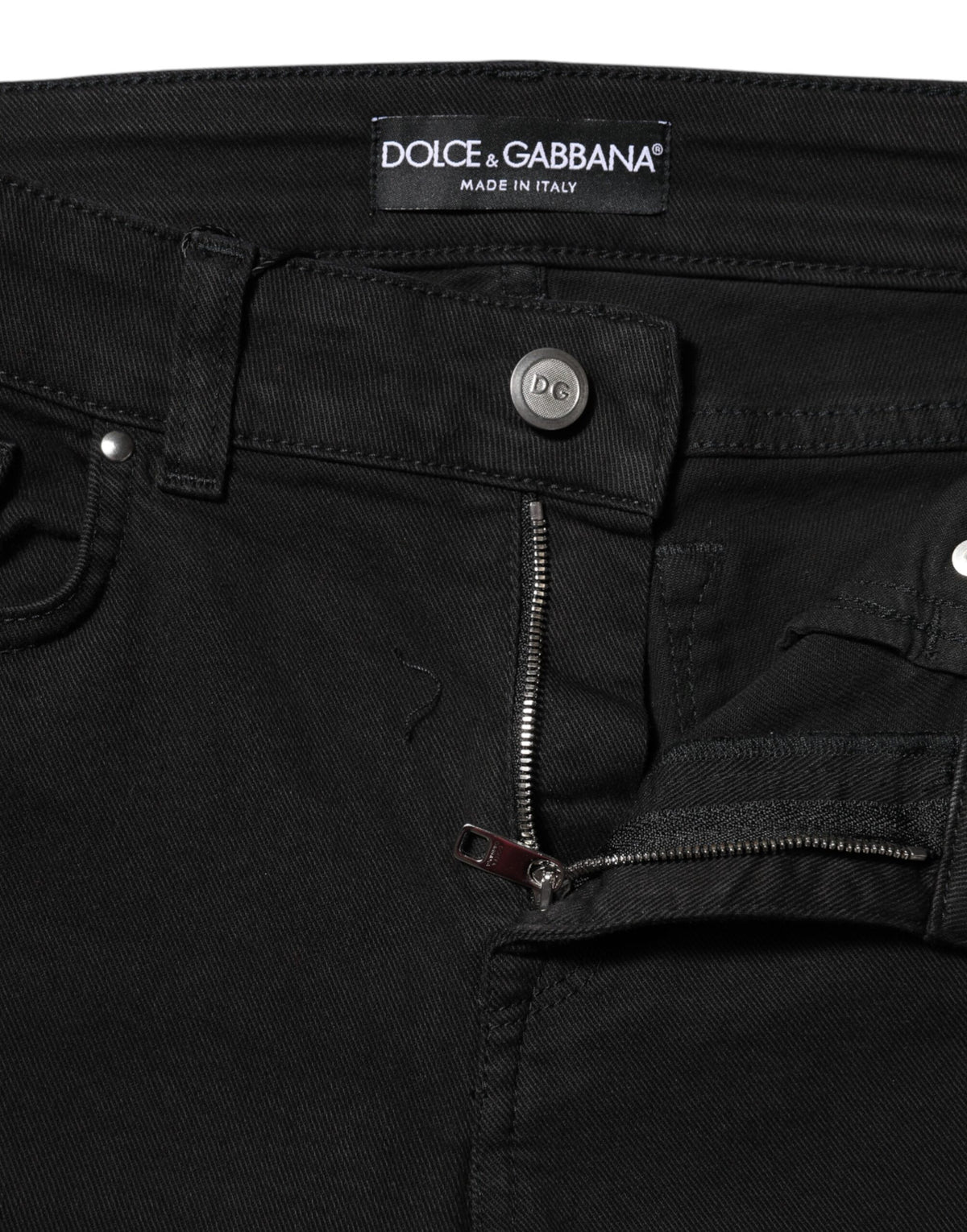 Dolce & Gabbana Black Cotton Logo Skinny MidWaist Denim Women's Jeans