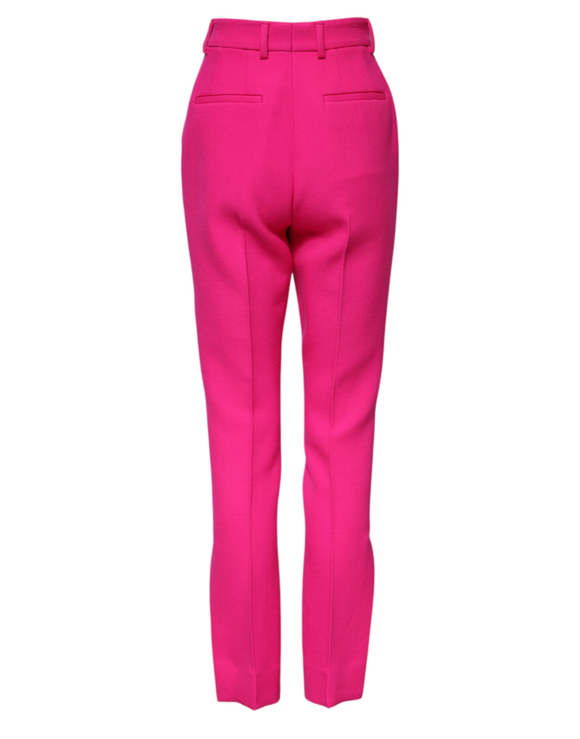 Dolce & Gabbana Fuchsia Pink HighWaist Tapered Trouser Women's Pants