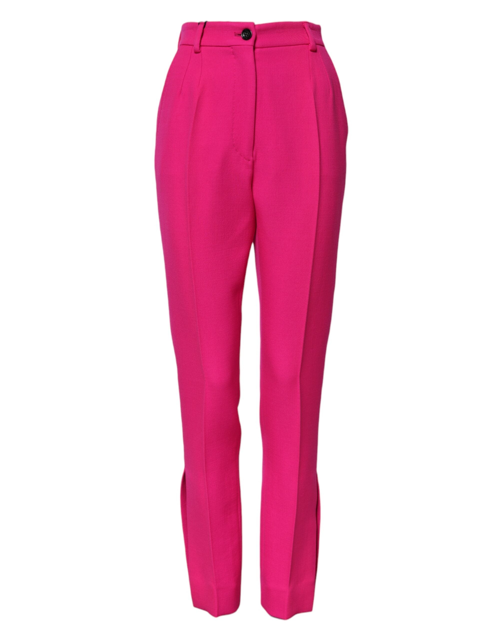 Dolce & Gabbana Fuchsia Pink HighWaist Tapered Trouser Women's Pants