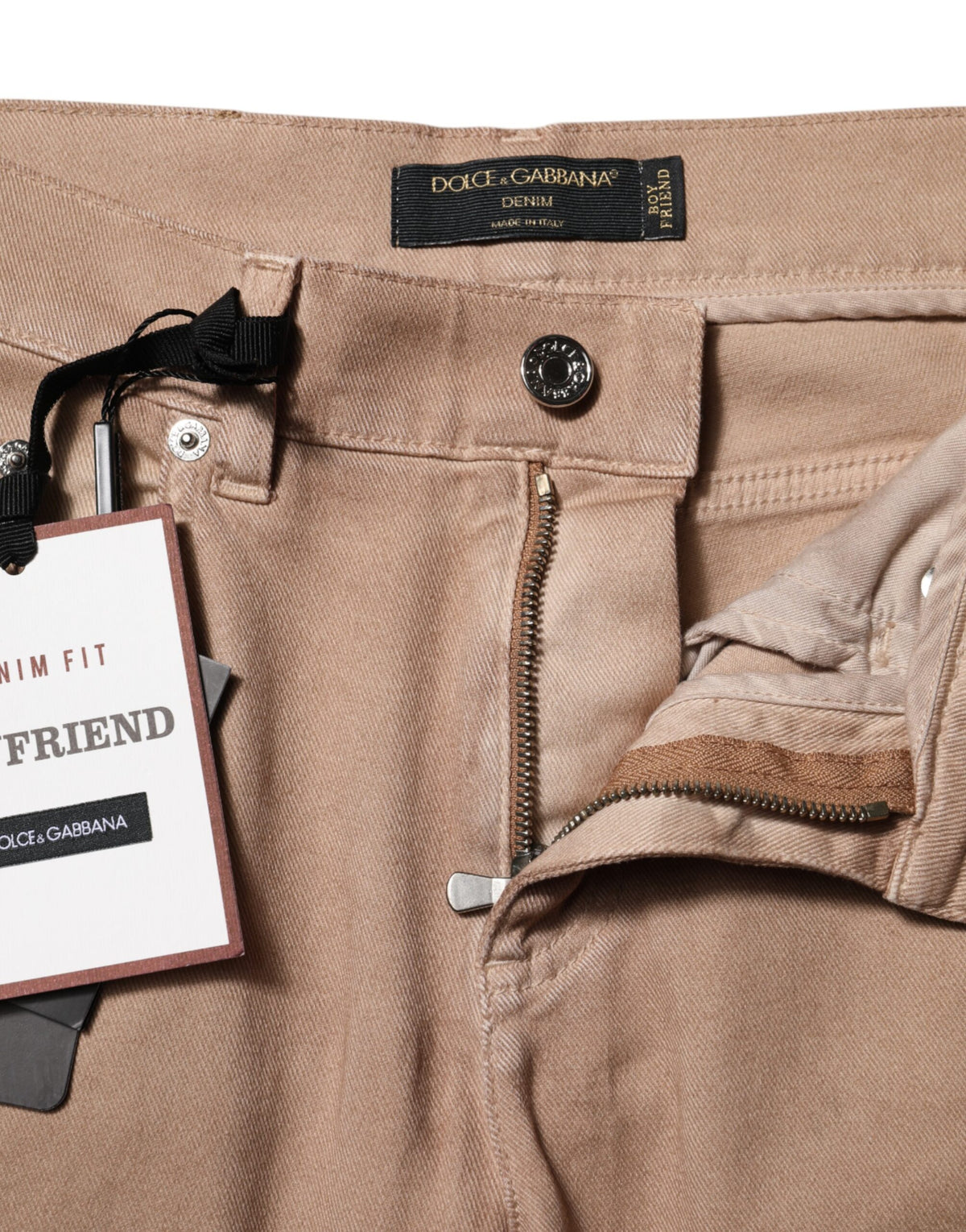 Dolce & Gabbana Brown Cotton Boyfriend Denim Trousers Women's Jeans