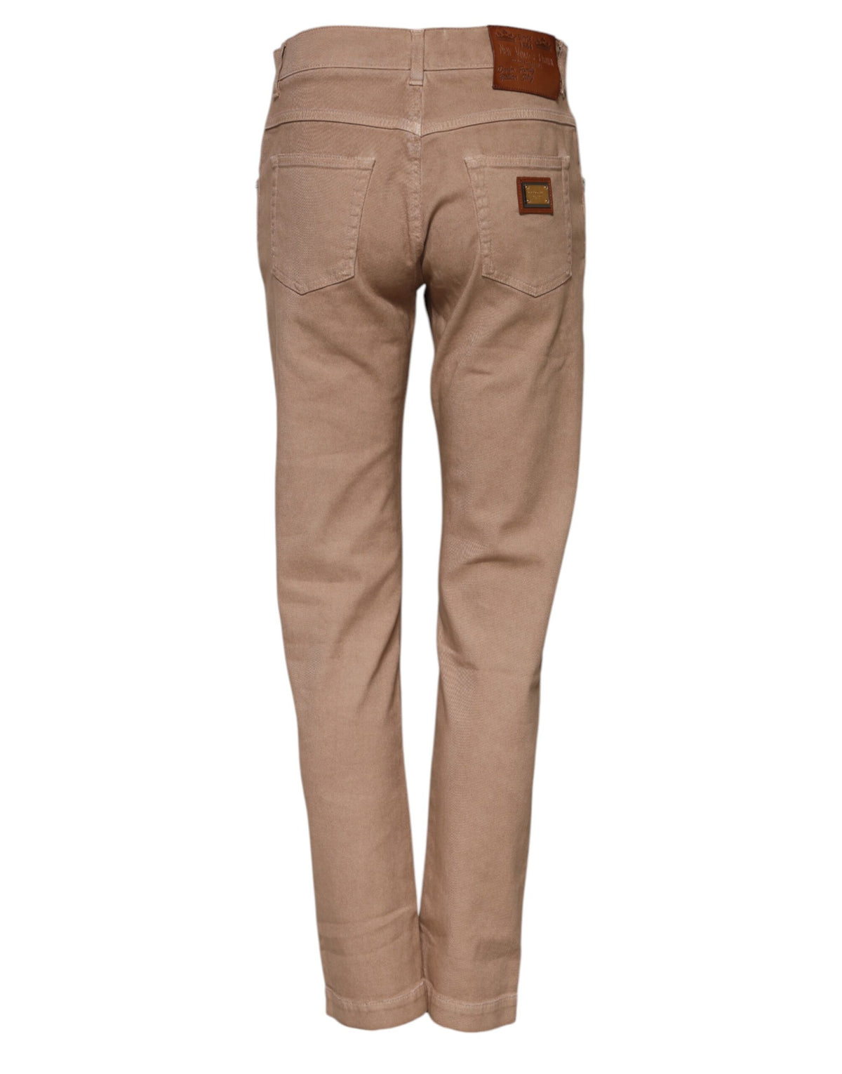 Dolce & Gabbana Brown Cotton Boyfriend Denim Trousers Women's Jeans