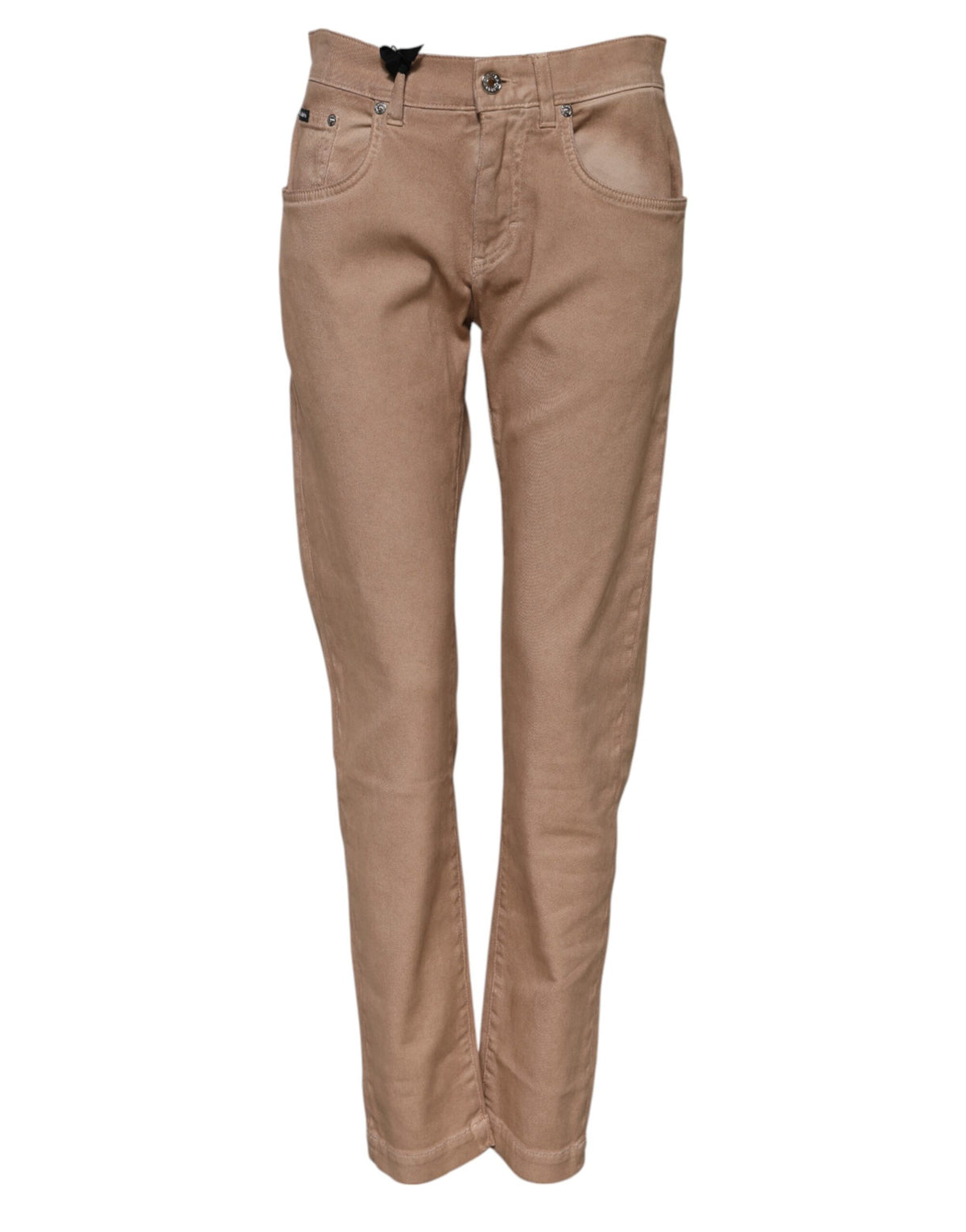 Dolce & Gabbana Brown Cotton Boyfriend Denim Trousers Women's Jeans