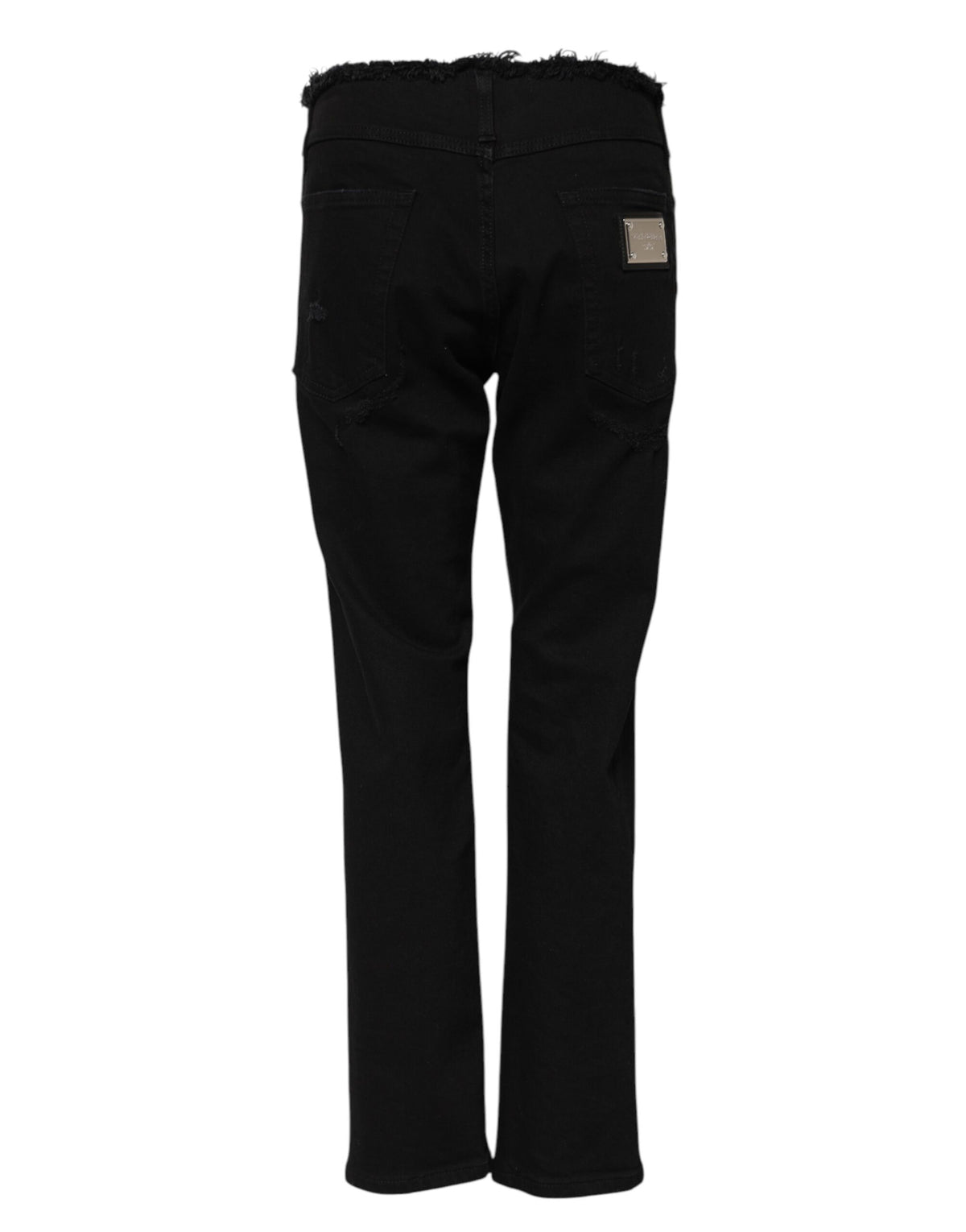 Dolce & Gabbana Black Cotton Mid Waist Flared Denim Women's Jeans