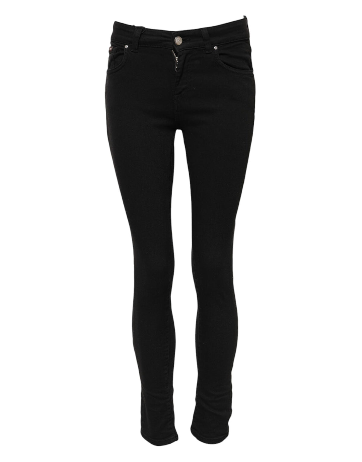 Dolce & Gabbana Black Cotton Skinny Mid Waist Denim Women's Jeans