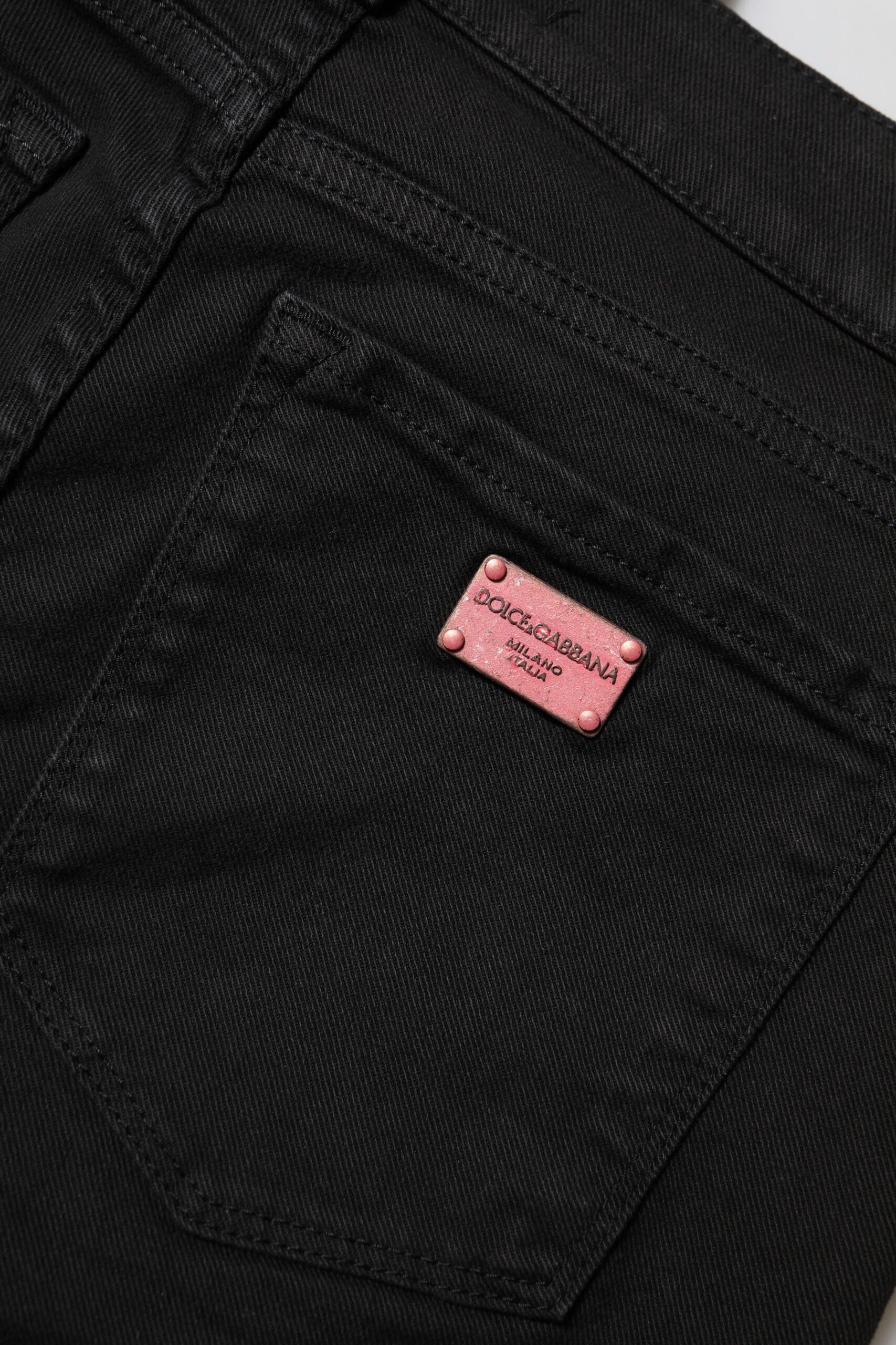 Dolce & Gabbana Black Cotton Skinny Mid Waist Denim Women's Jeans