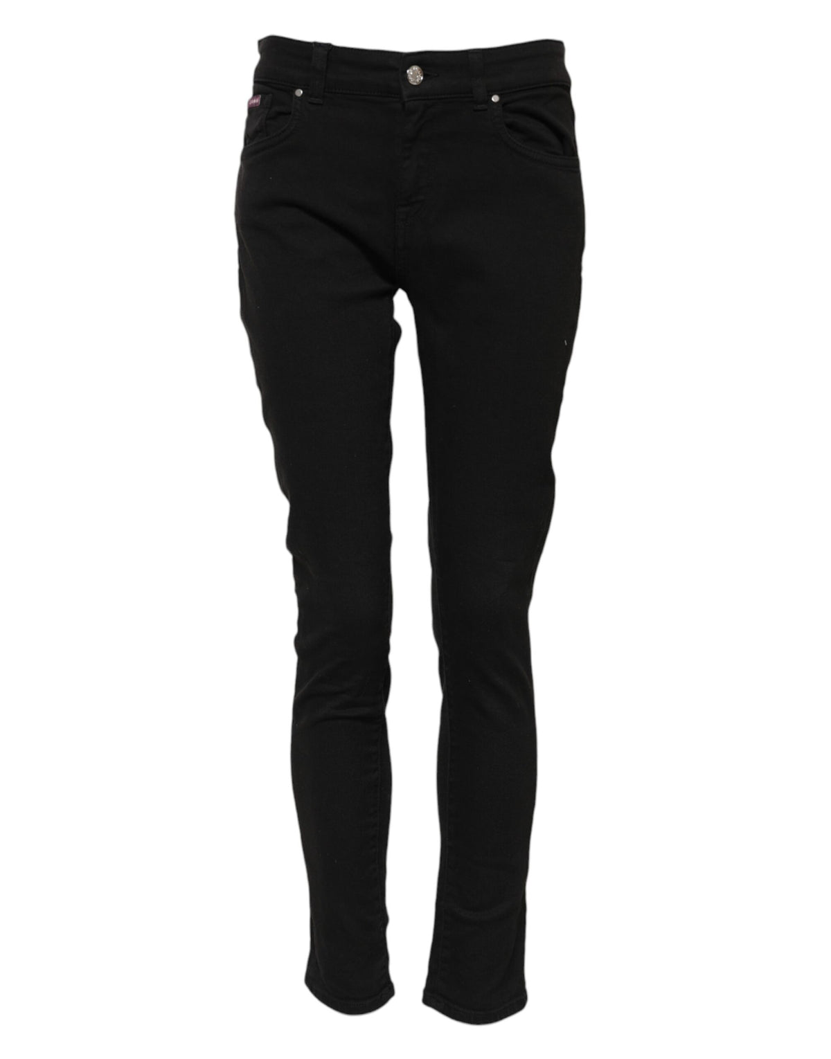 Dolce & Gabbana Black Cotton Skinny Mid Waist Denim Women's Jeans