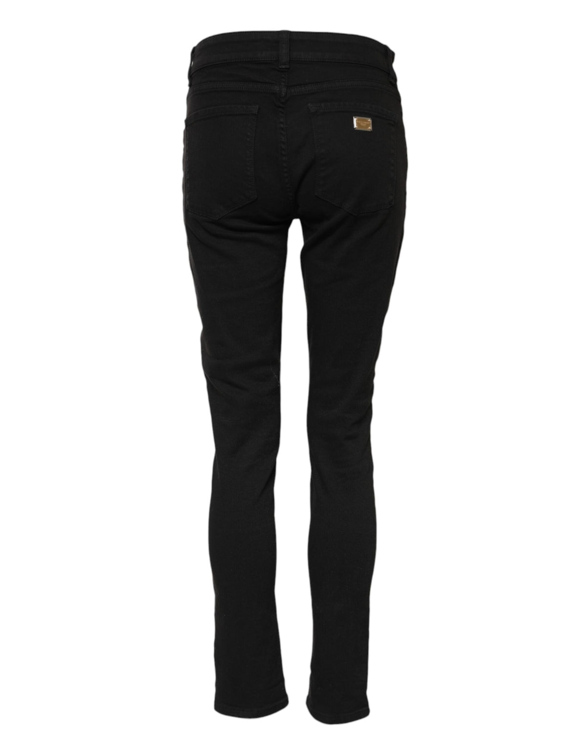 Dolce & Gabbana Black Cotton Skinny Mid Waist Denim Women's Jeans