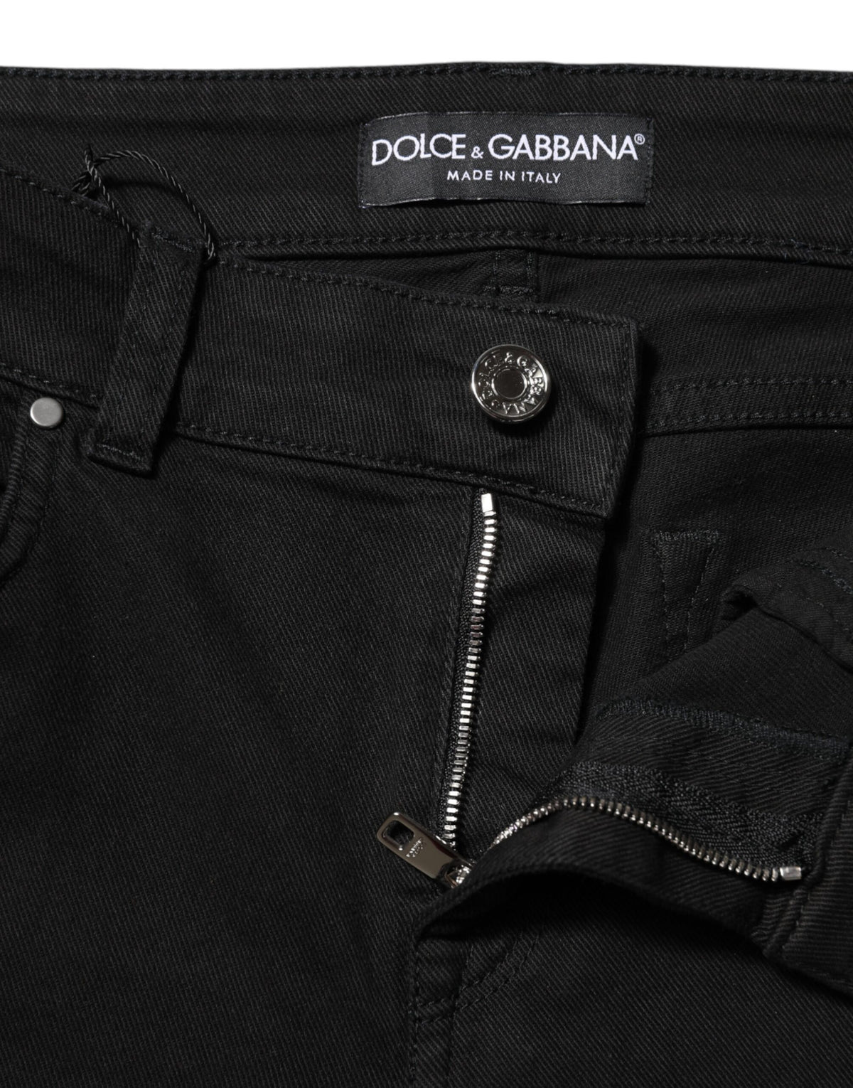 Dolce & Gabbana Black Cotton Skinny Mid Waist Denim Women's Jeans