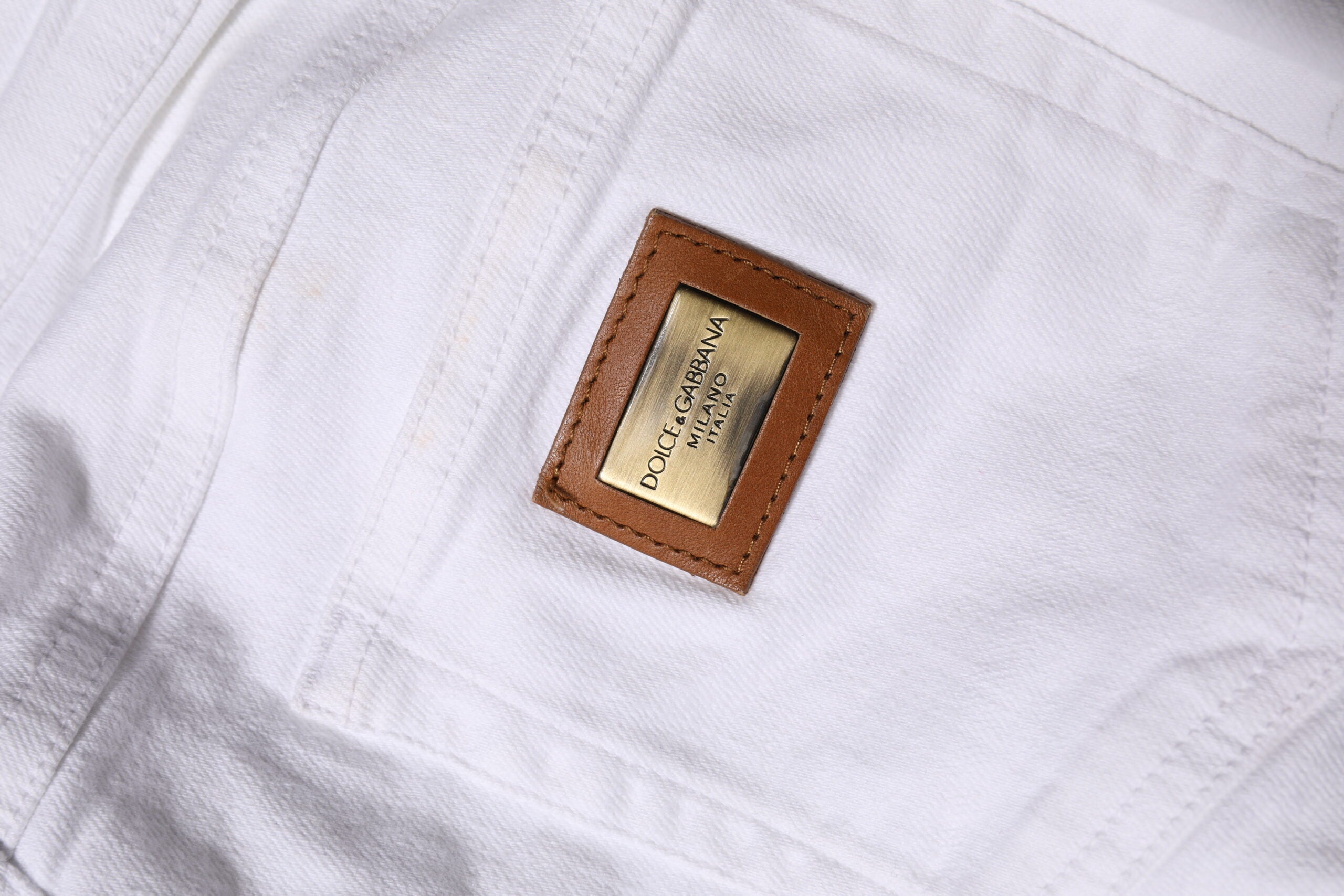 Dolce & Gabbana White Cotton Low Waist Skinny Denim Women's Jeans (Pre-Owned)