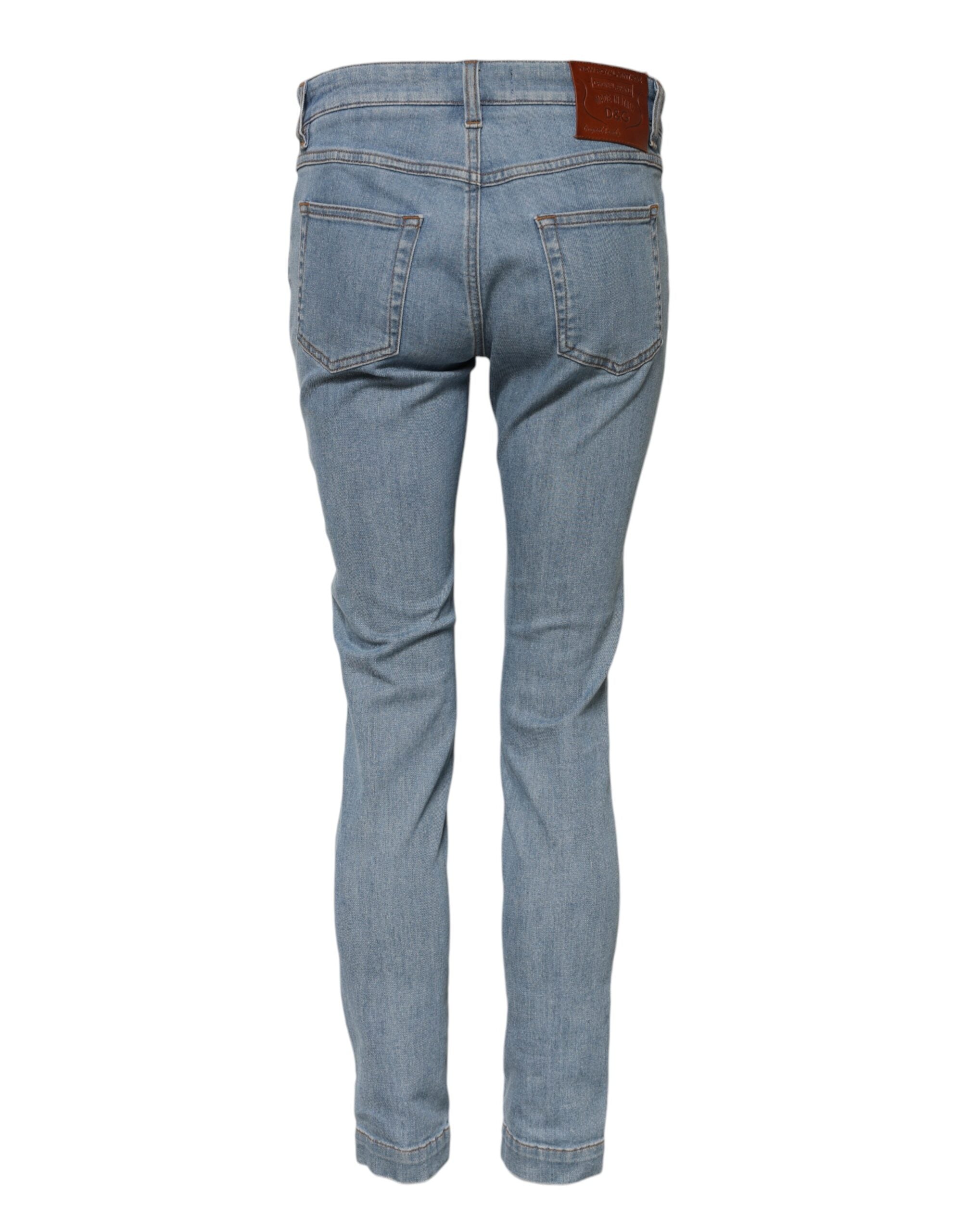 Dolce & Gabbana Blue Cotton PRETTY MidWaist Skinny Denim Women's Jeans