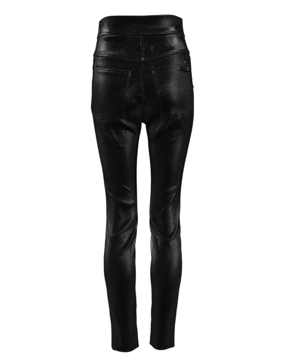 Dolce & Gabbana Black Cotton Stretch Lurex Thread Skinny Women's Pants