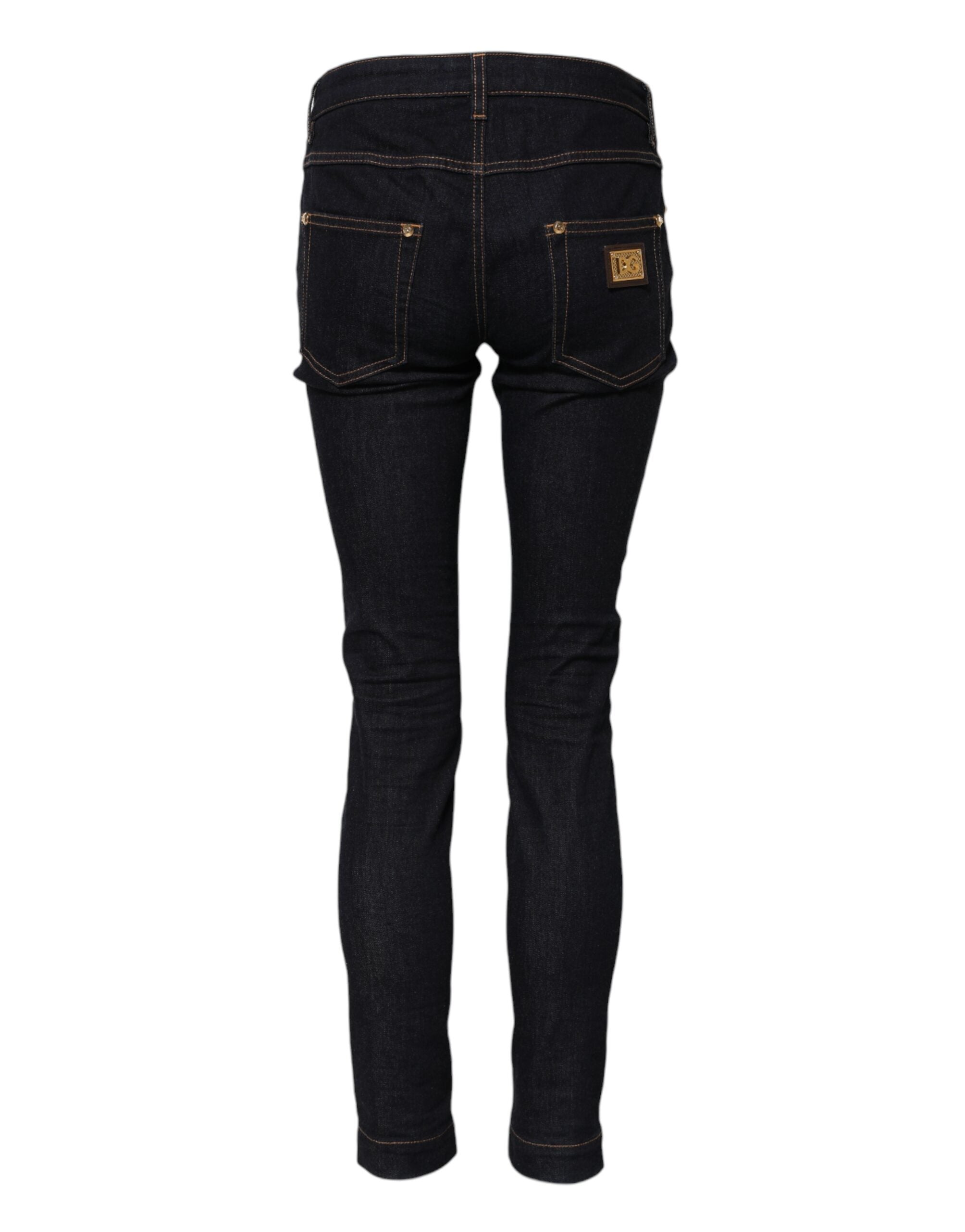 Dolce & Gabbana Blue Cotton PRETTY LowWaist Skinny Denim Women's Jeans