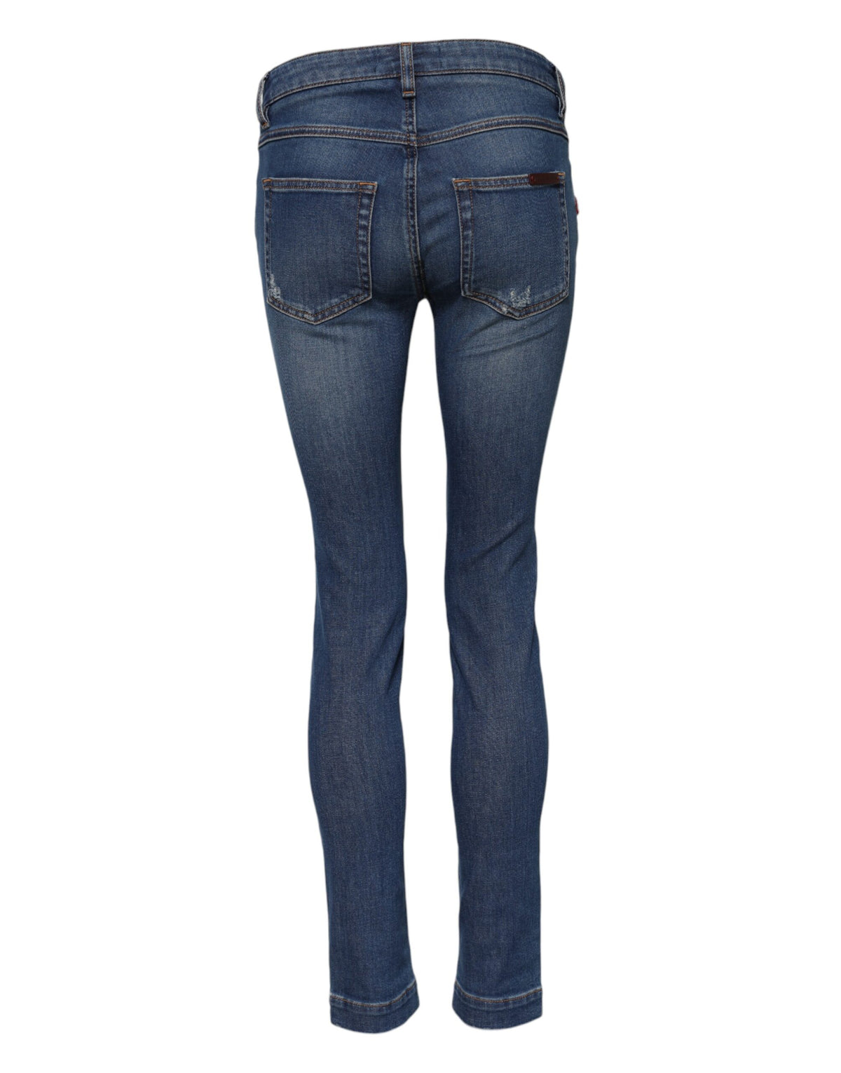 Dolce & Gabbana Blue Cotton Low Waist Skinny Denim Women's Jeans (Pre-Owned)