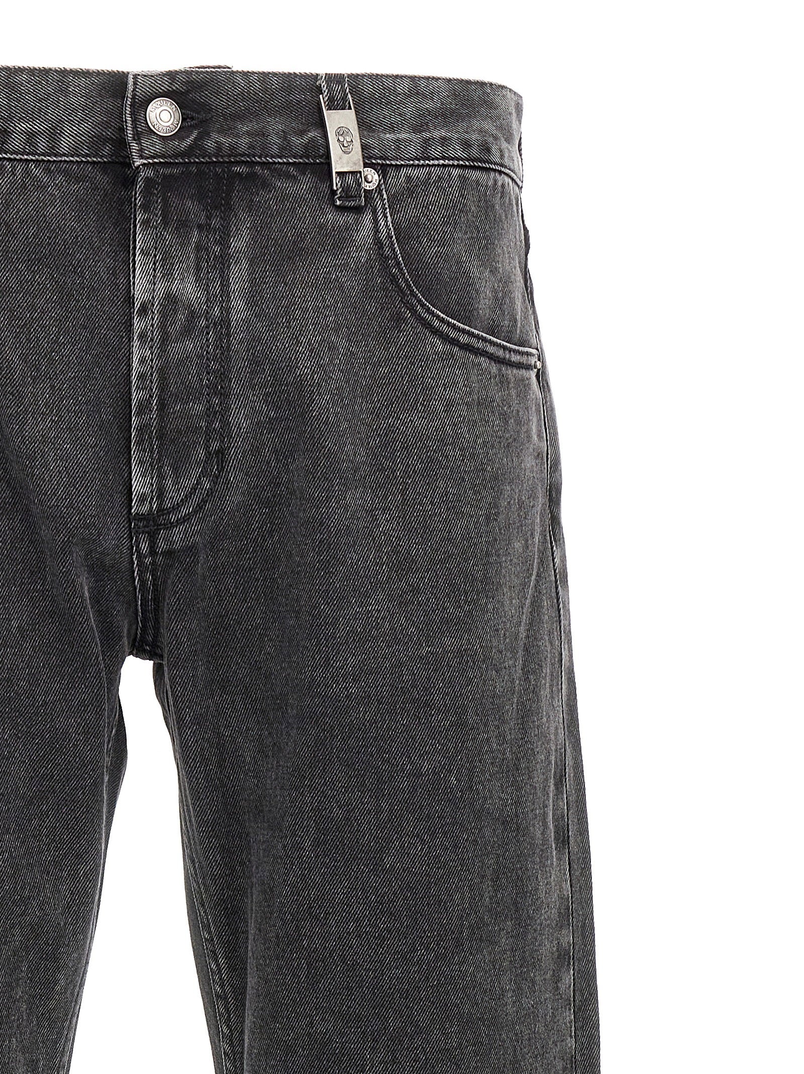 Alexander Mcqueen Men's Metal Plate Jeans