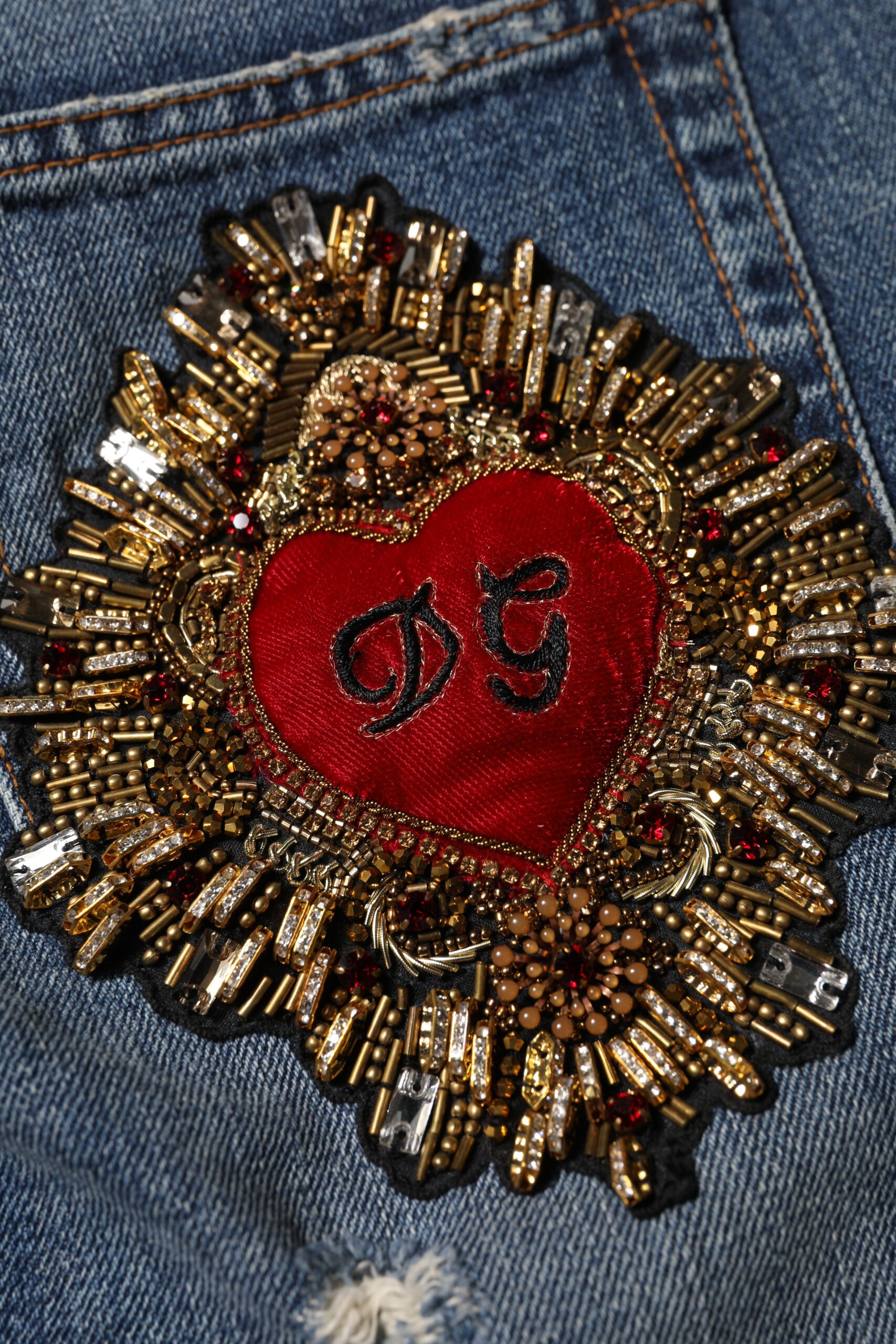 Dolce & Gabbana Blue Cotton Boyfriend Tattered Denim Women's Jeans