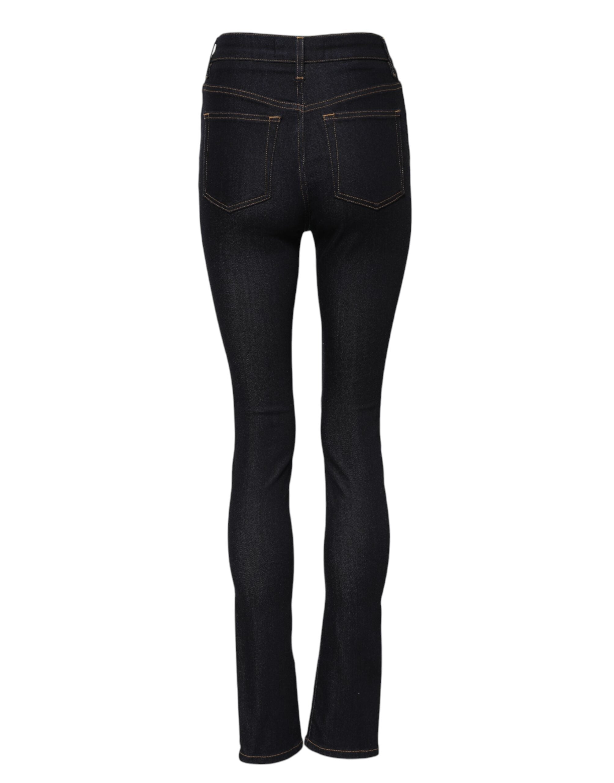 Dolce & Gabbana Blue Cotton High Waist Skinny Denim Women's Jeans
