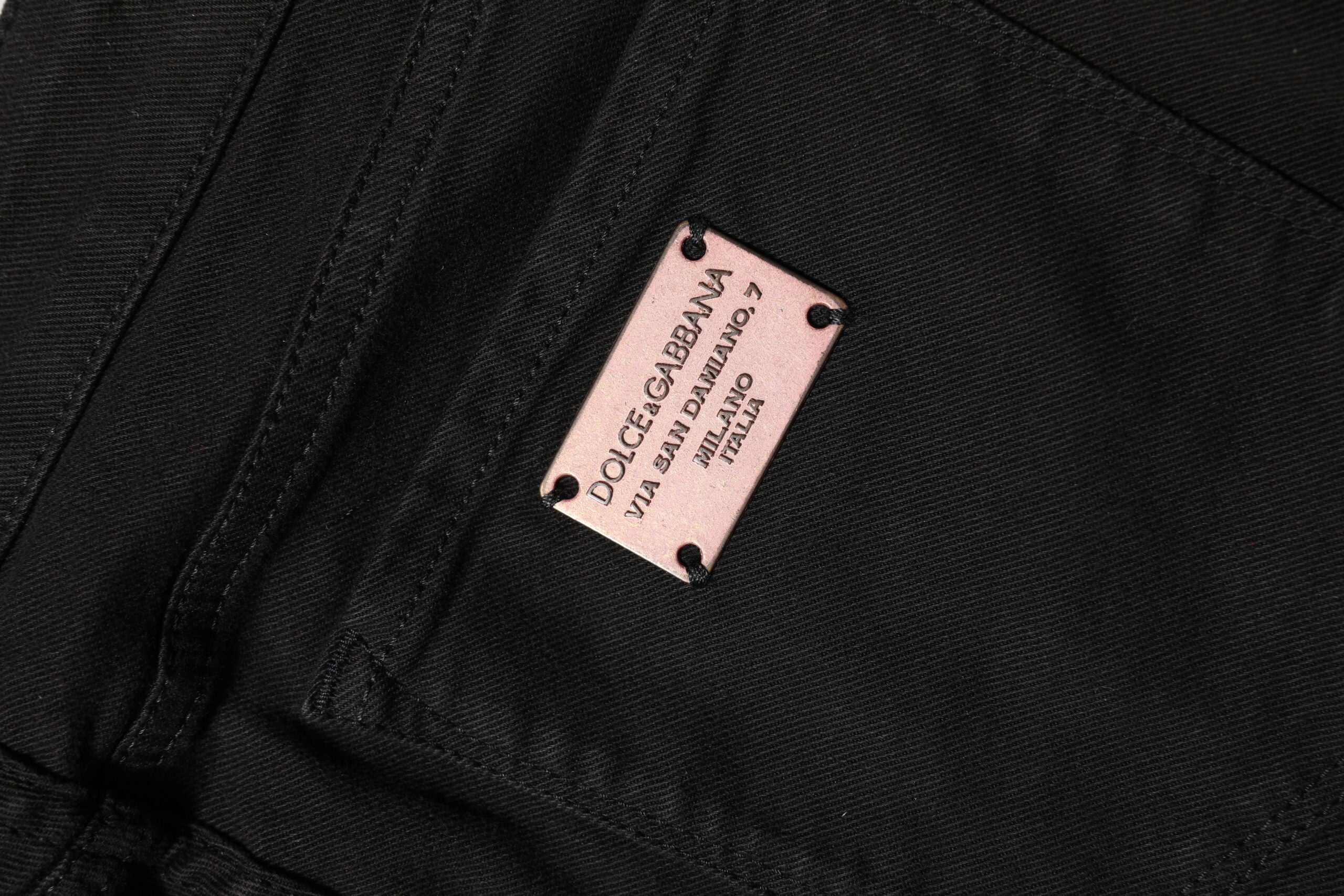 Dolce & Gabbana Black Cotton Skinny Mid Waist Denim Women's Jeans