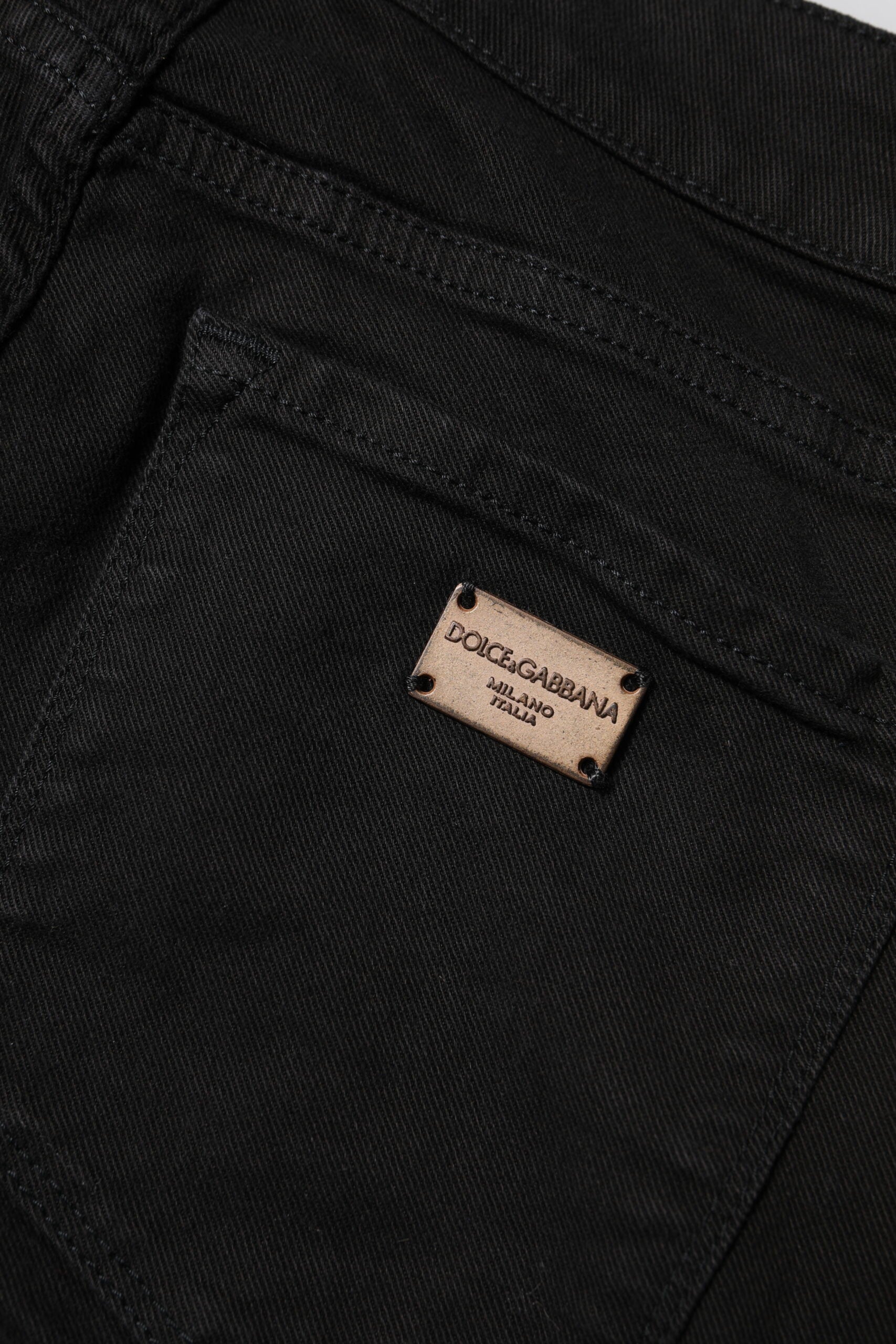 Dolce & Gabbana Black Cotton Skinny Mid Waist Denim Women's Jeans