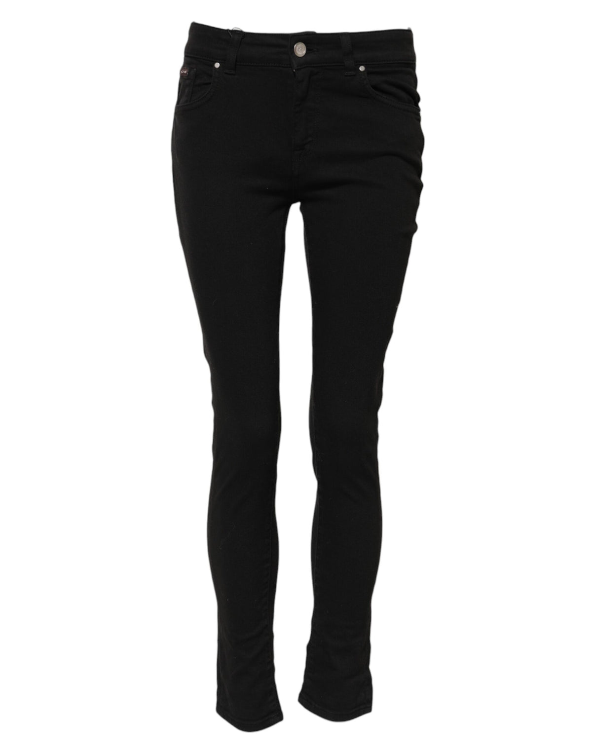 Dolce & Gabbana Black Cotton Skinny Mid Waist Denim Women's Jeans