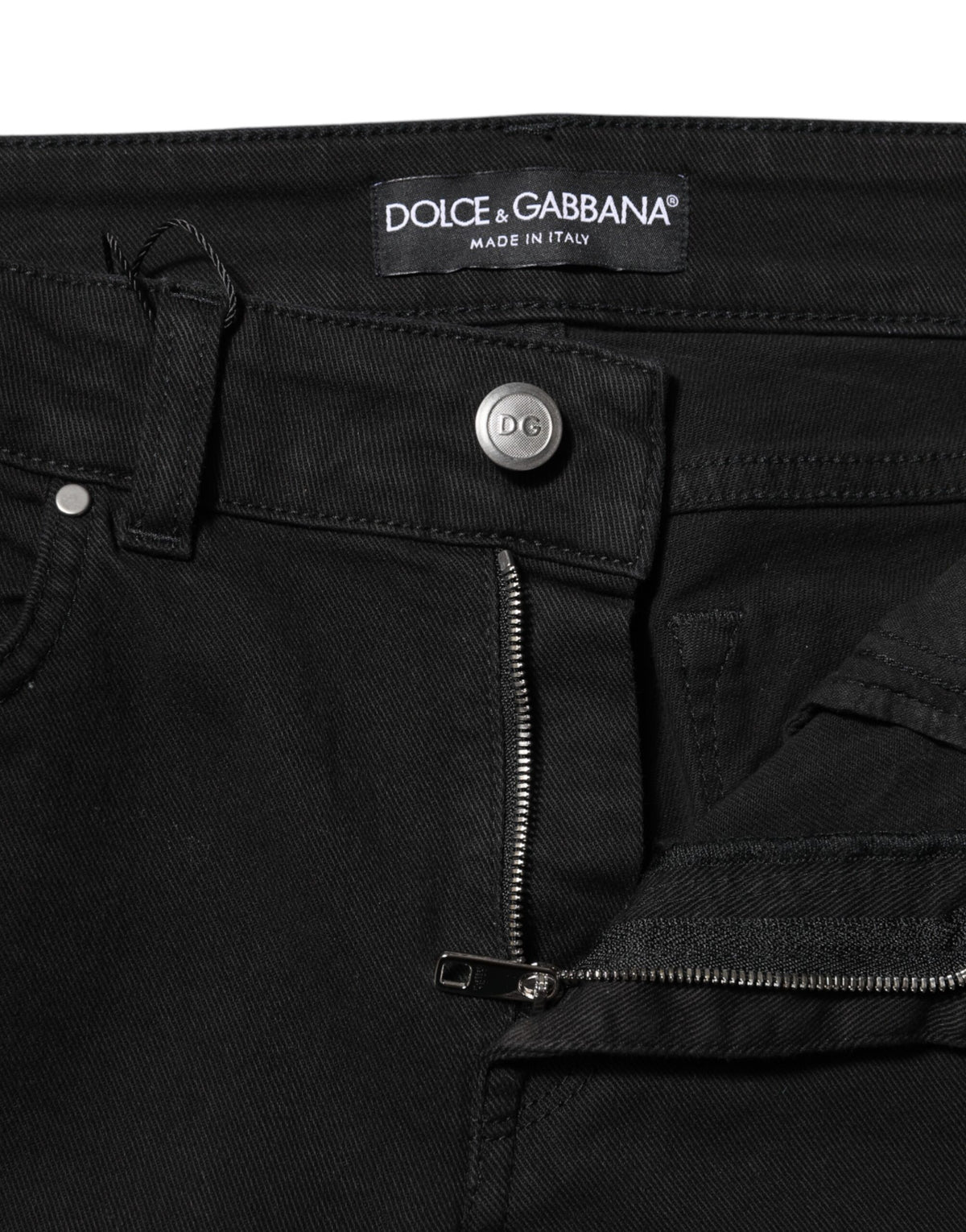 Dolce & Gabbana Black Cotton Skinny Mid Waist Denim Women's Jeans