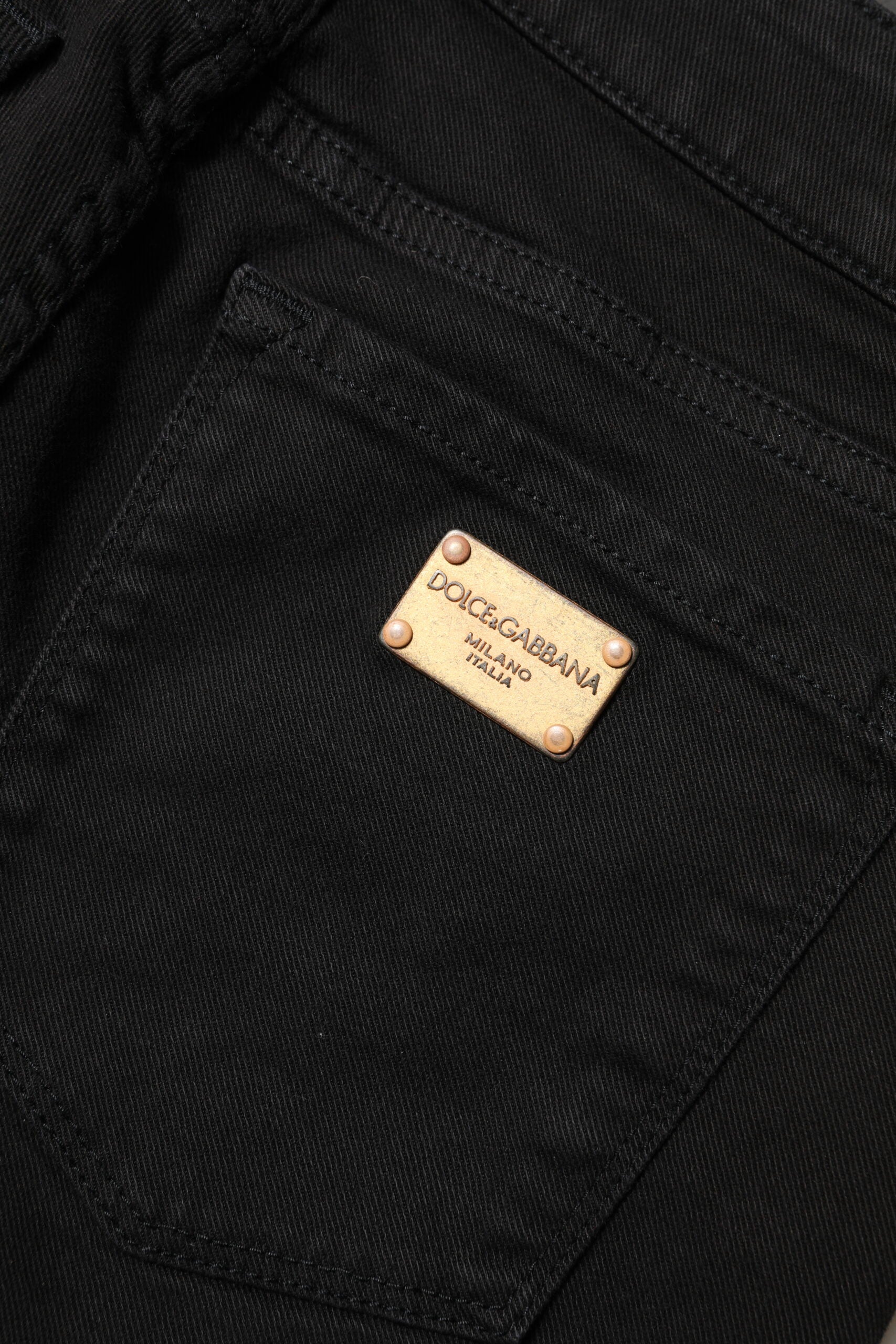Dolce & Gabbana Black Cotton Skinny Mid Waist Denim Women's Jeans