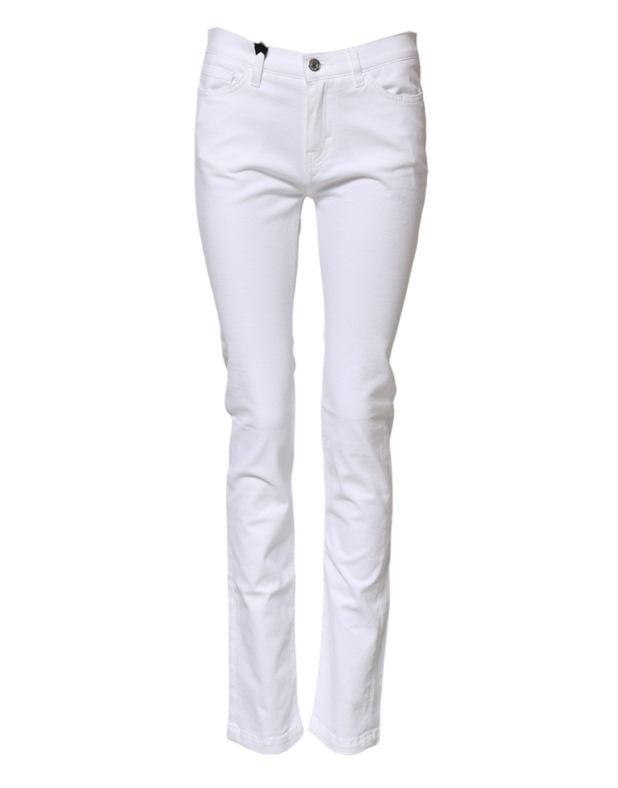 Dolce & Gabbana White GRACE Mid Waisted Skinny Denim Women's Jeans