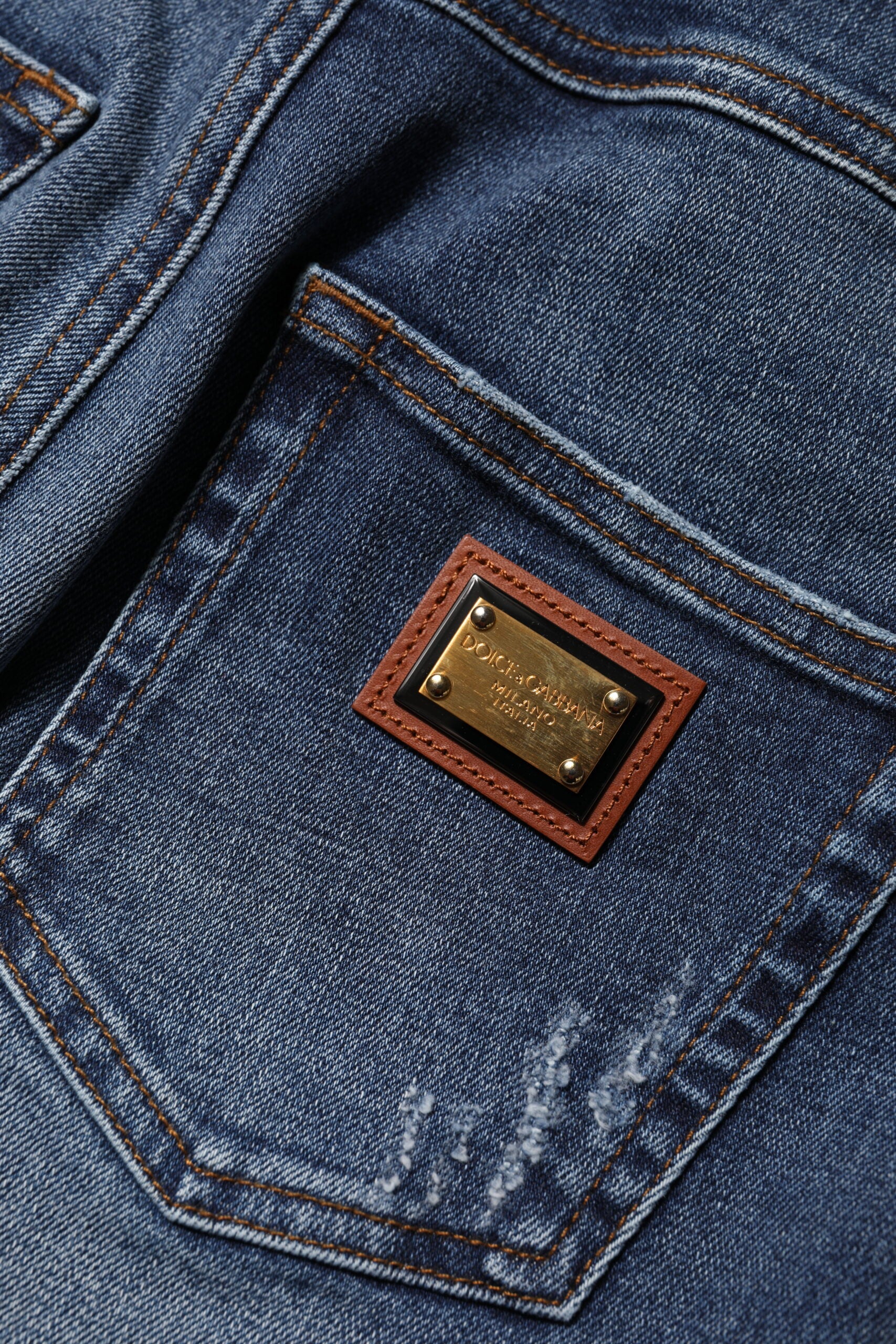 Dolce & Gabbana Blue Rhinestone Embellished Denim Women's Jeans