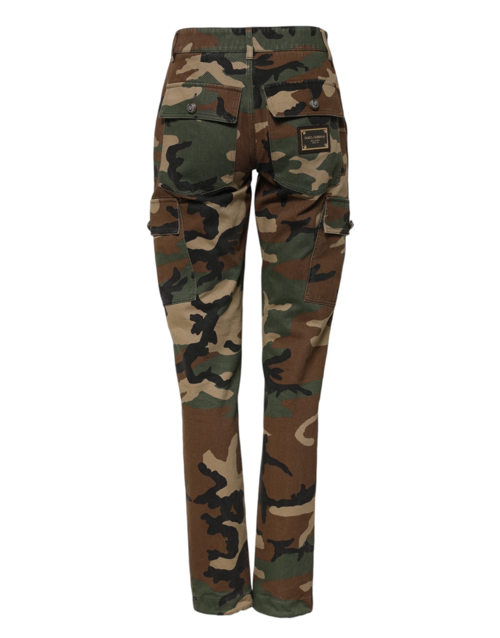 Dolce & Gabbana Multicolor Camouflage Cargo Women's Pants