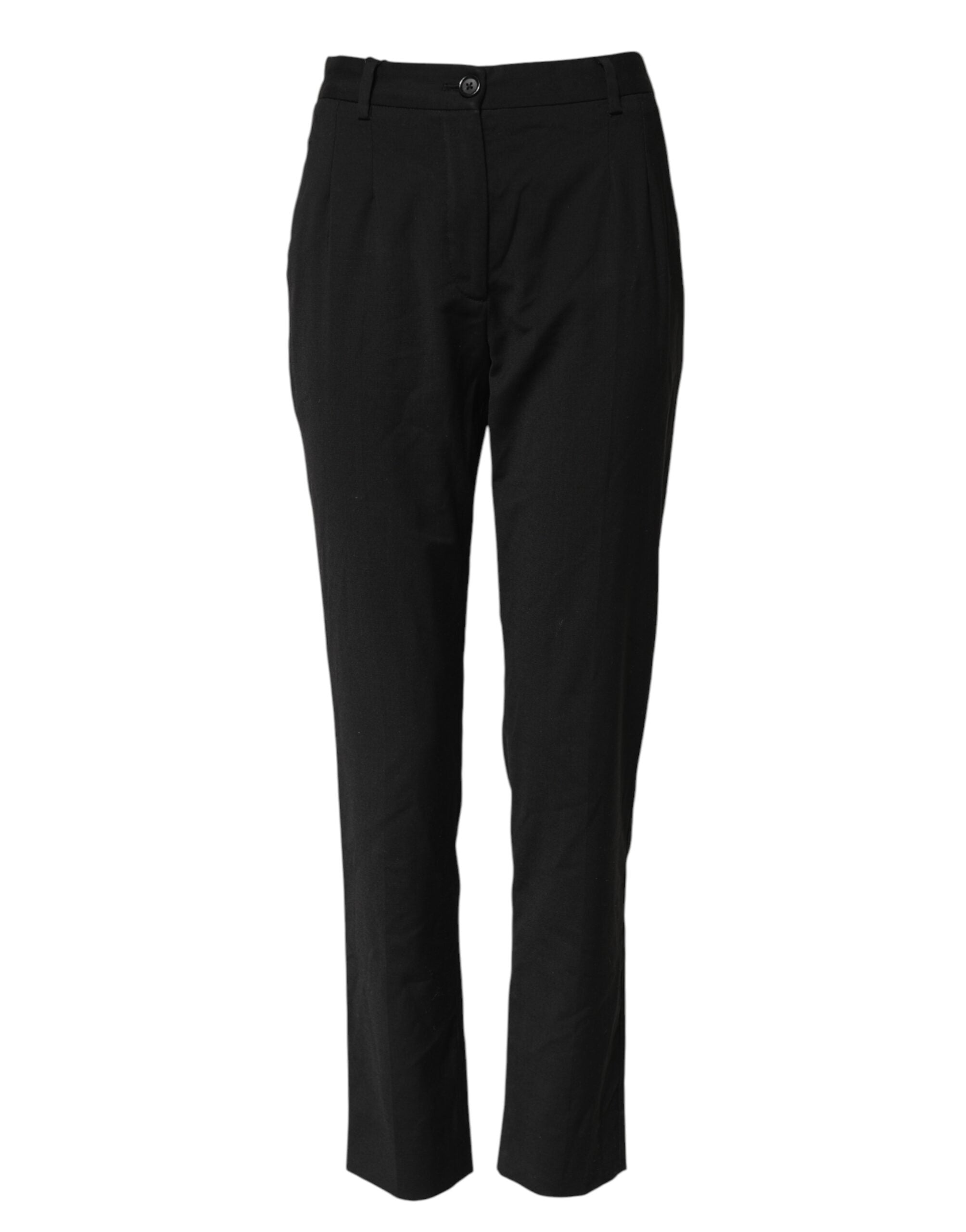 Dolce & Gabbana Black STAFF High Waist Tapered Women's Pants (Pre-Owned)