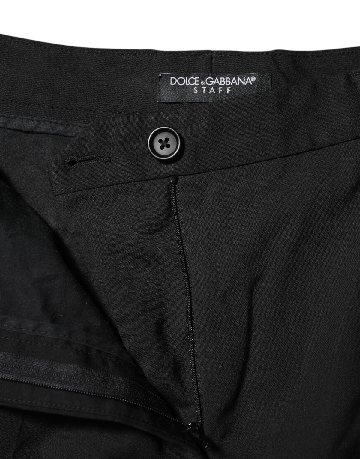 Dolce & Gabbana Black STAFF High Waist Tapered Women's Pants (Pre-Owned)