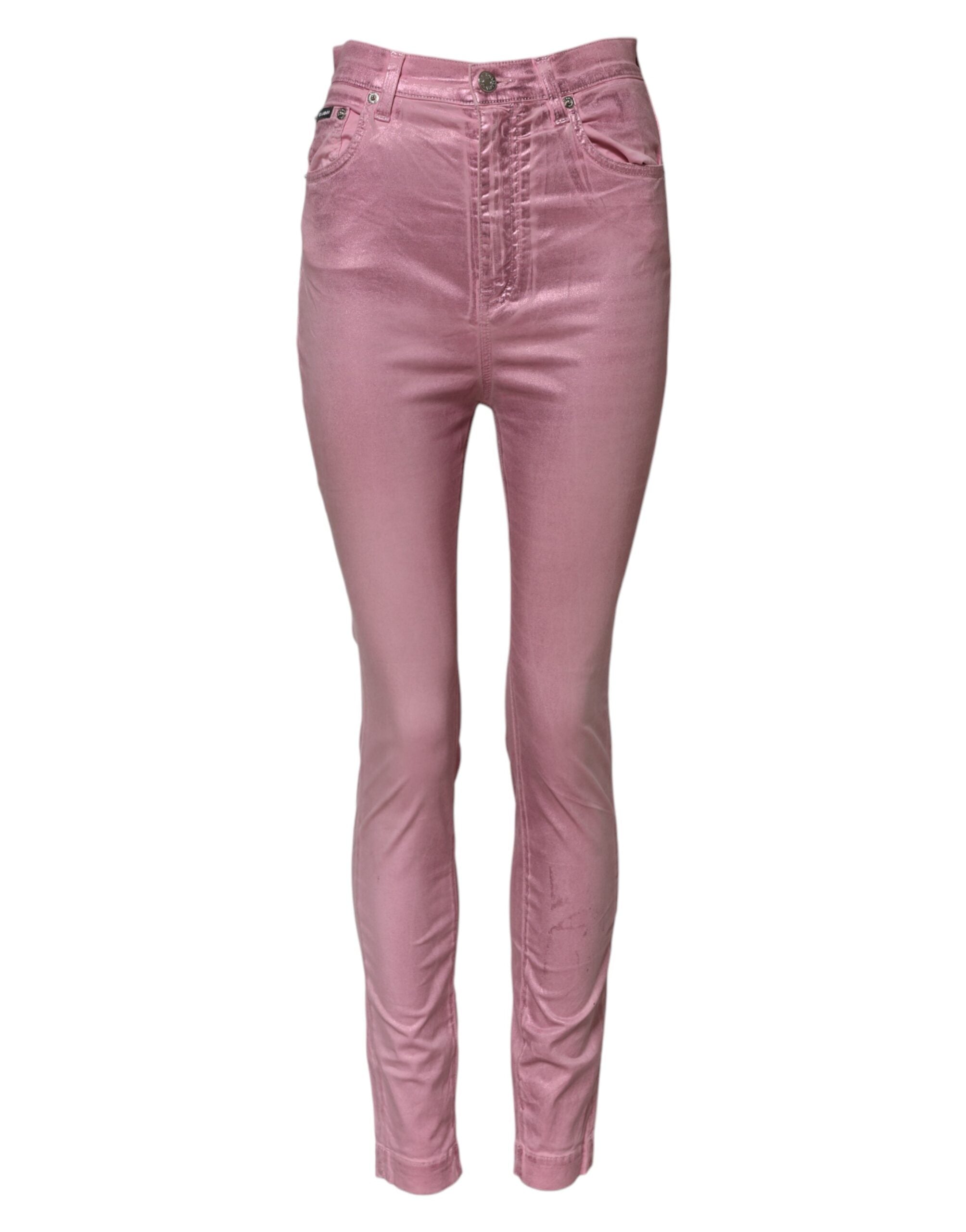 Dolce & Gabbana Pink GRACE High Waisted Skinny Denim Women's Jeans (Pre-Owned)