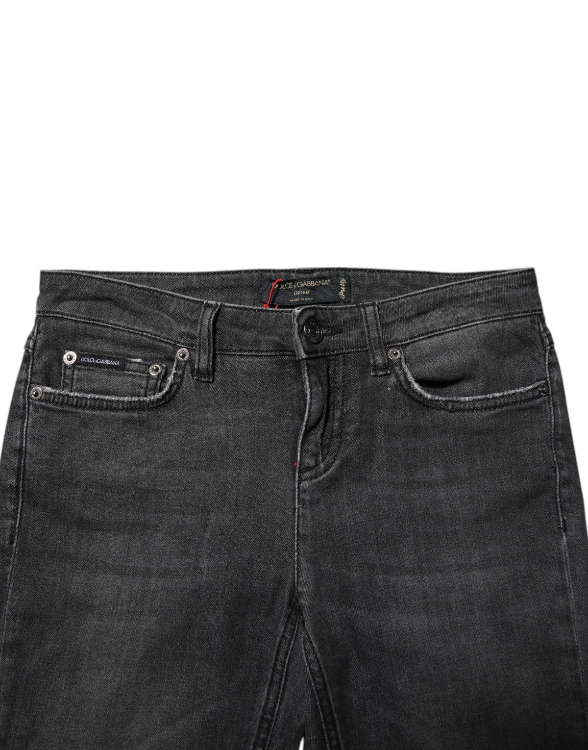Dolce & Gabbana Black Cotton Low Waist Skinny Denim Women's Jeans (Pre-Owned)