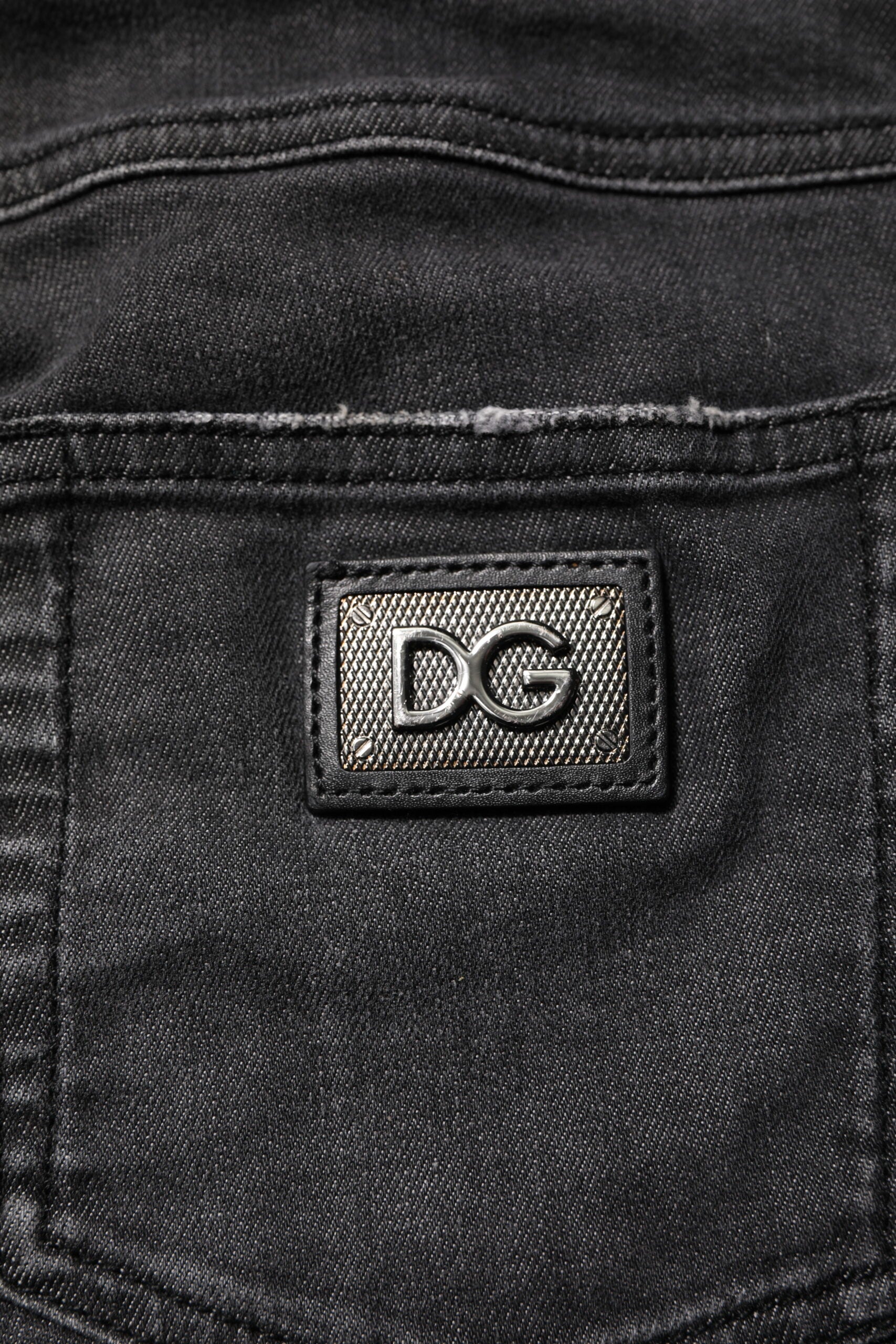 Dolce & Gabbana Black Cotton Low Waist Skinny Denim Women's Jeans (Pre-Owned)