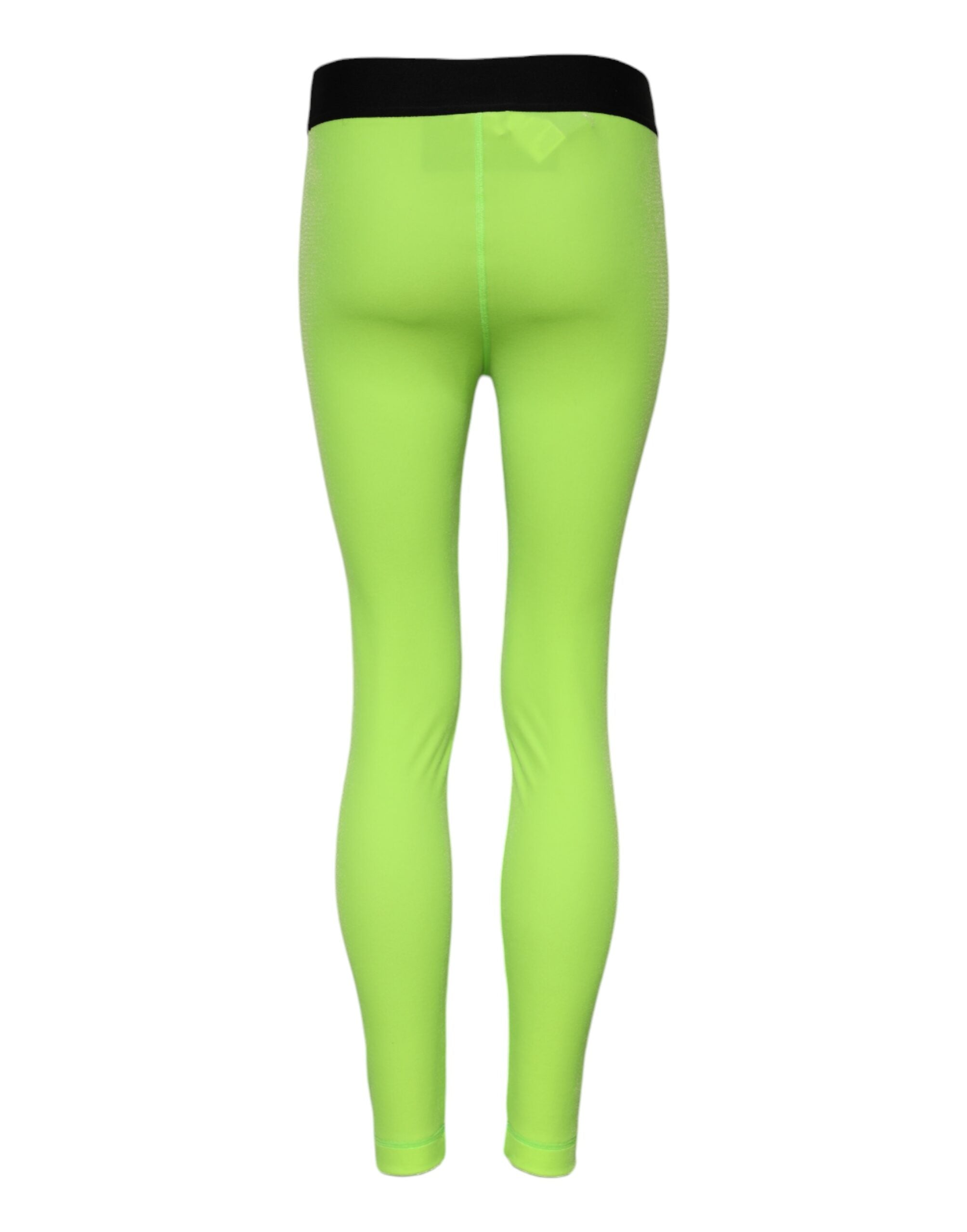 Dolce & Gabbana Green Nylon Slim Fit Leggings Women's Pants