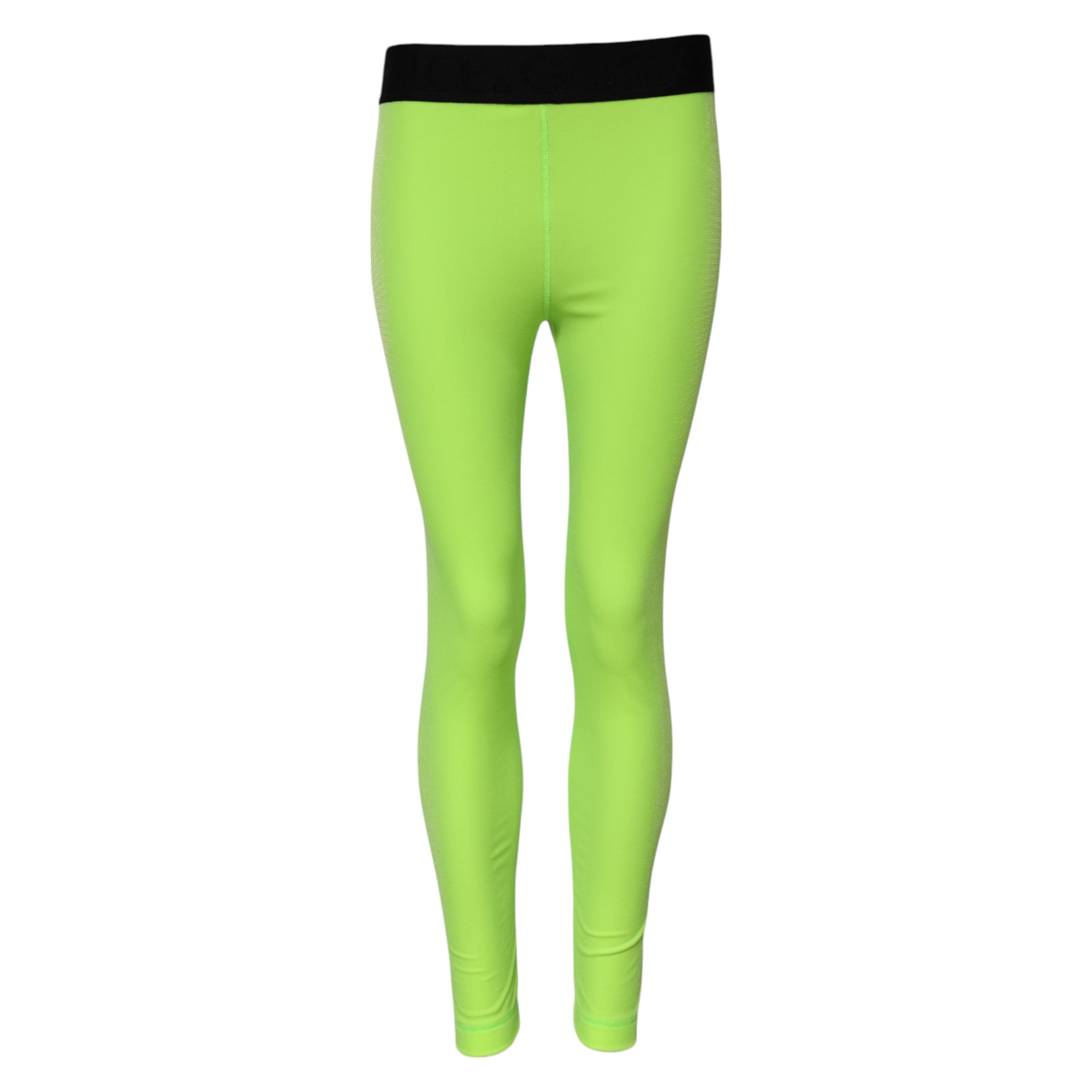 Dolce & Gabbana Green Nylon Slim Fit Leggings Women's Pants