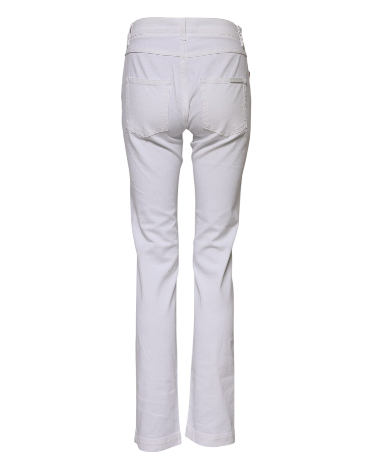 Dolce & Gabbana White Floral Embroidery GIRLY Denim Women's Jeans