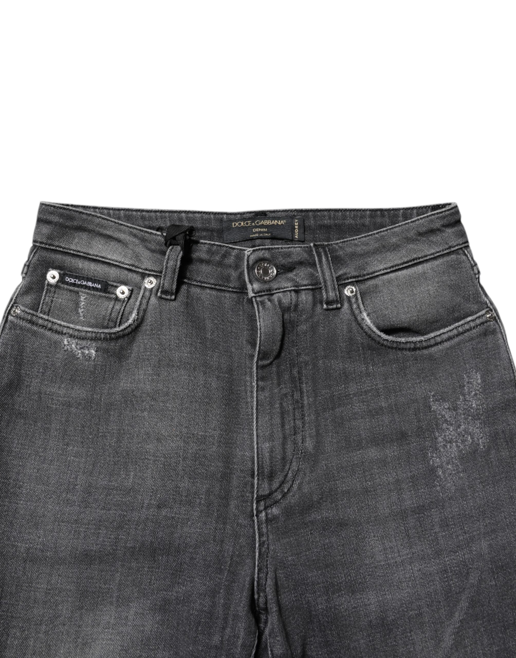 Dolce & Gabbana Dark Gray AUDREY Cotton Skinny Denim Women's Jeans