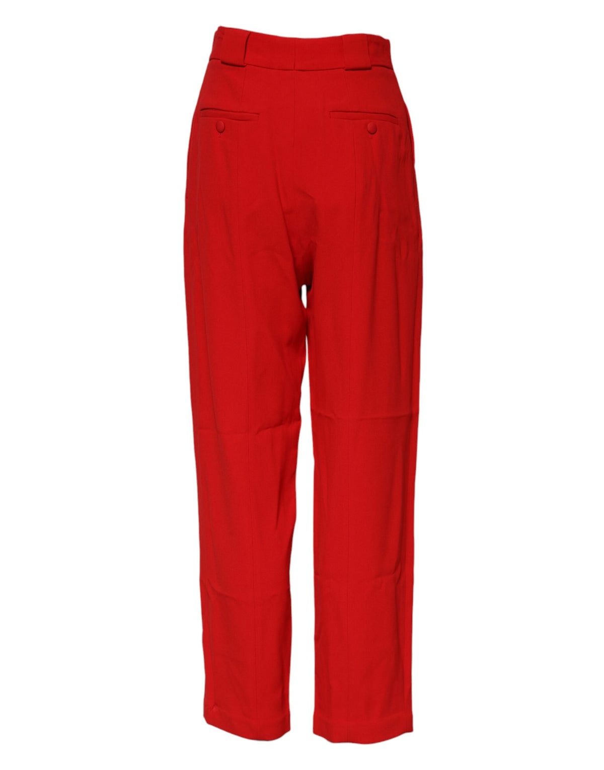 Dolce & Gabbana Red Viscose High Waist Tapered Women's Pants (Pre-Owned)