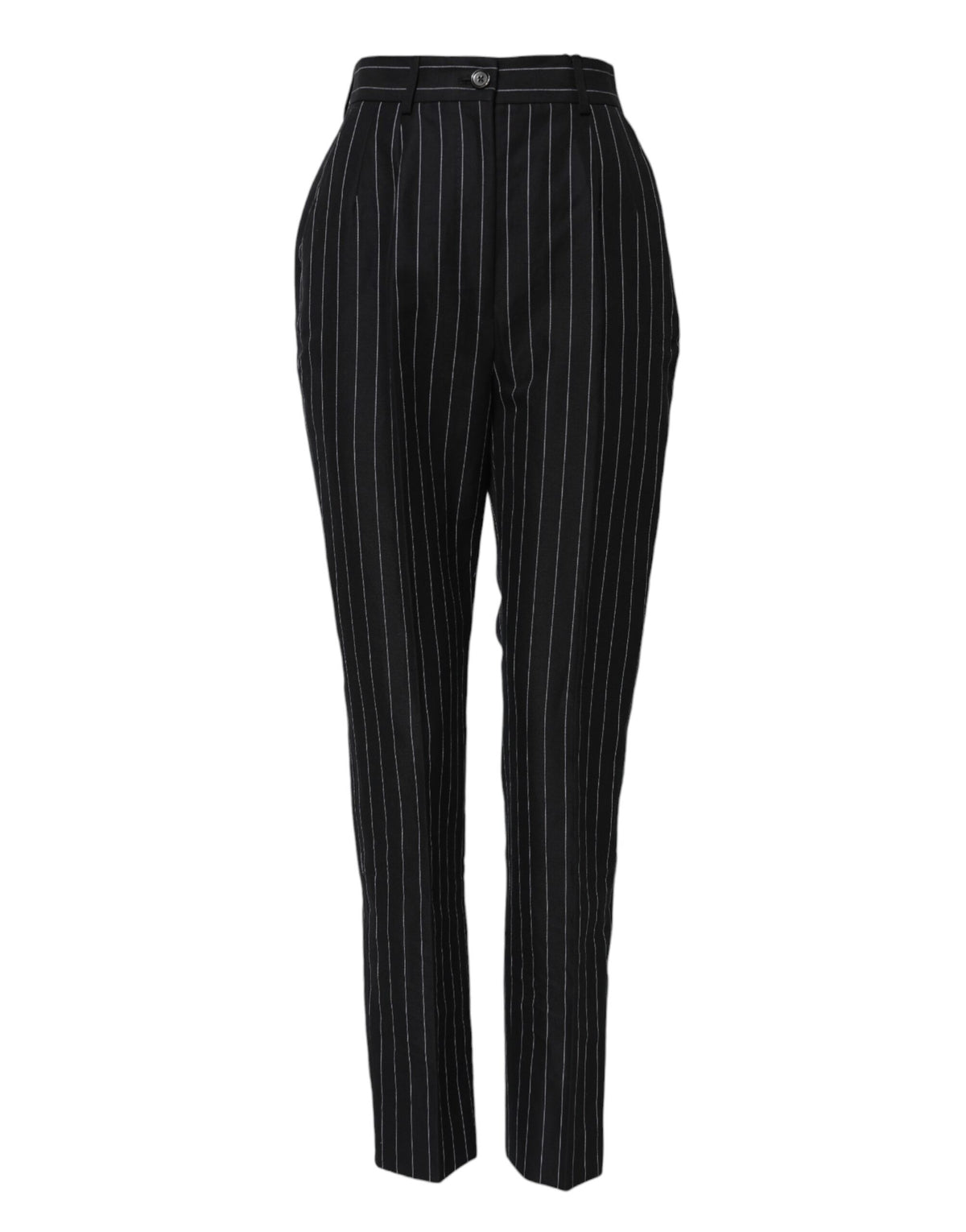 Dolce & Gabbana Black Stripes High Waist Tapered Women's Pants