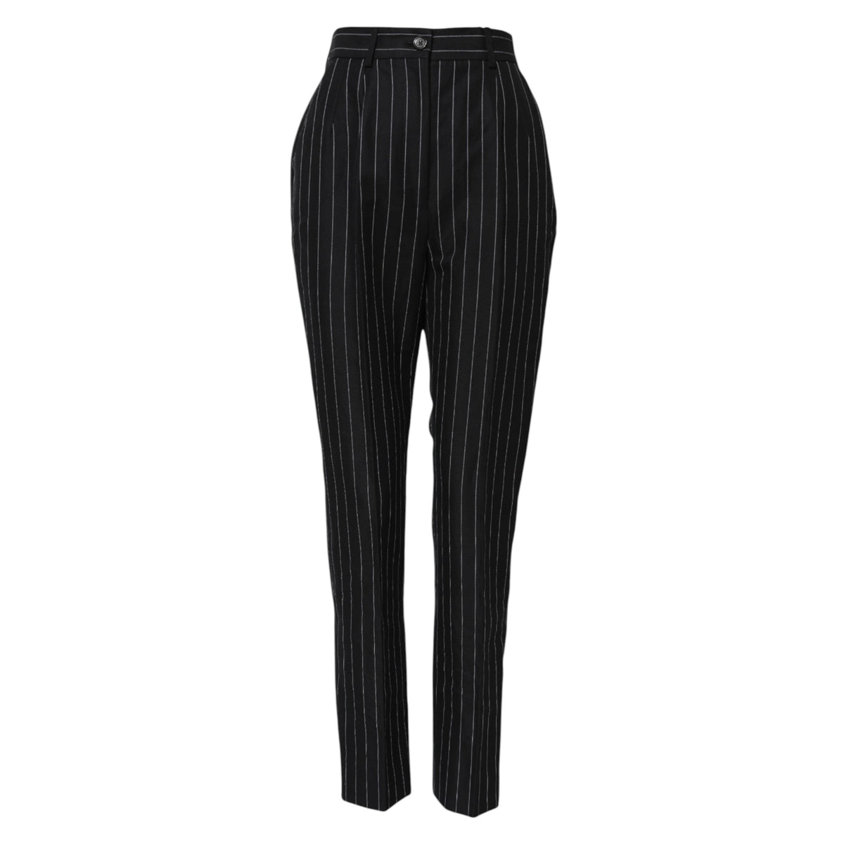 Dolce & Gabbana Black Stripes High Waist Tapered Women's Pants