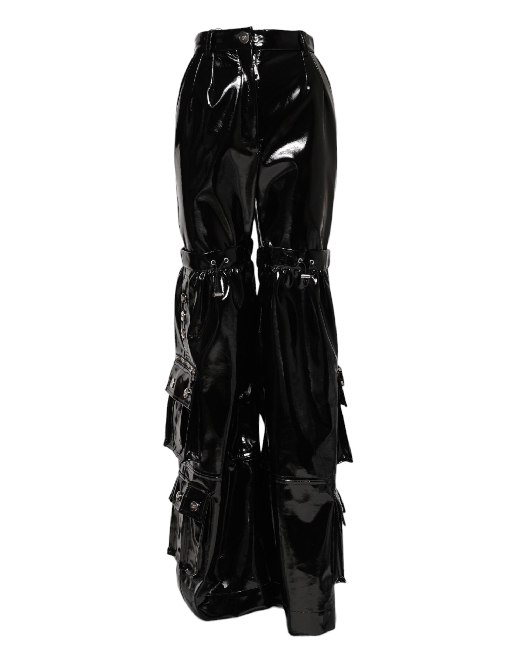 Dolce & Gabbana Black High Waist Cargo Bootcut Women's Pants