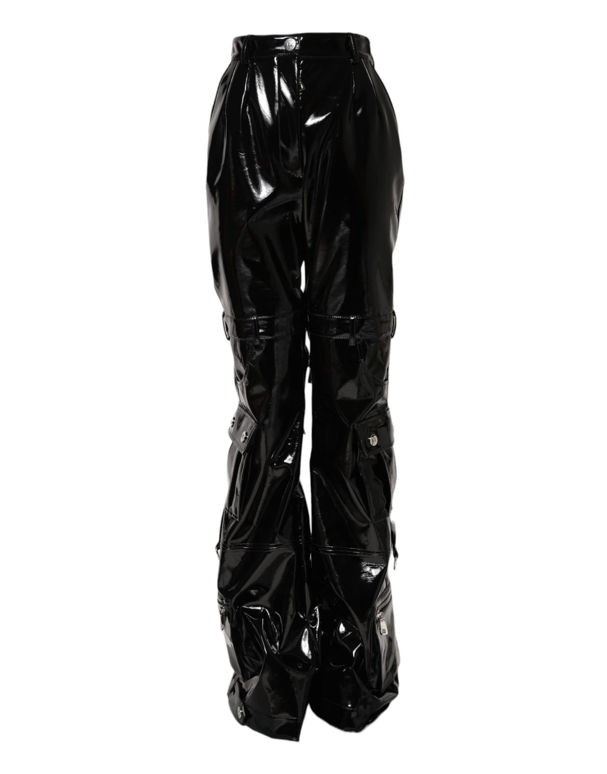 Dolce & Gabbana Black High Waist Cargo Bootcut Women's Pants