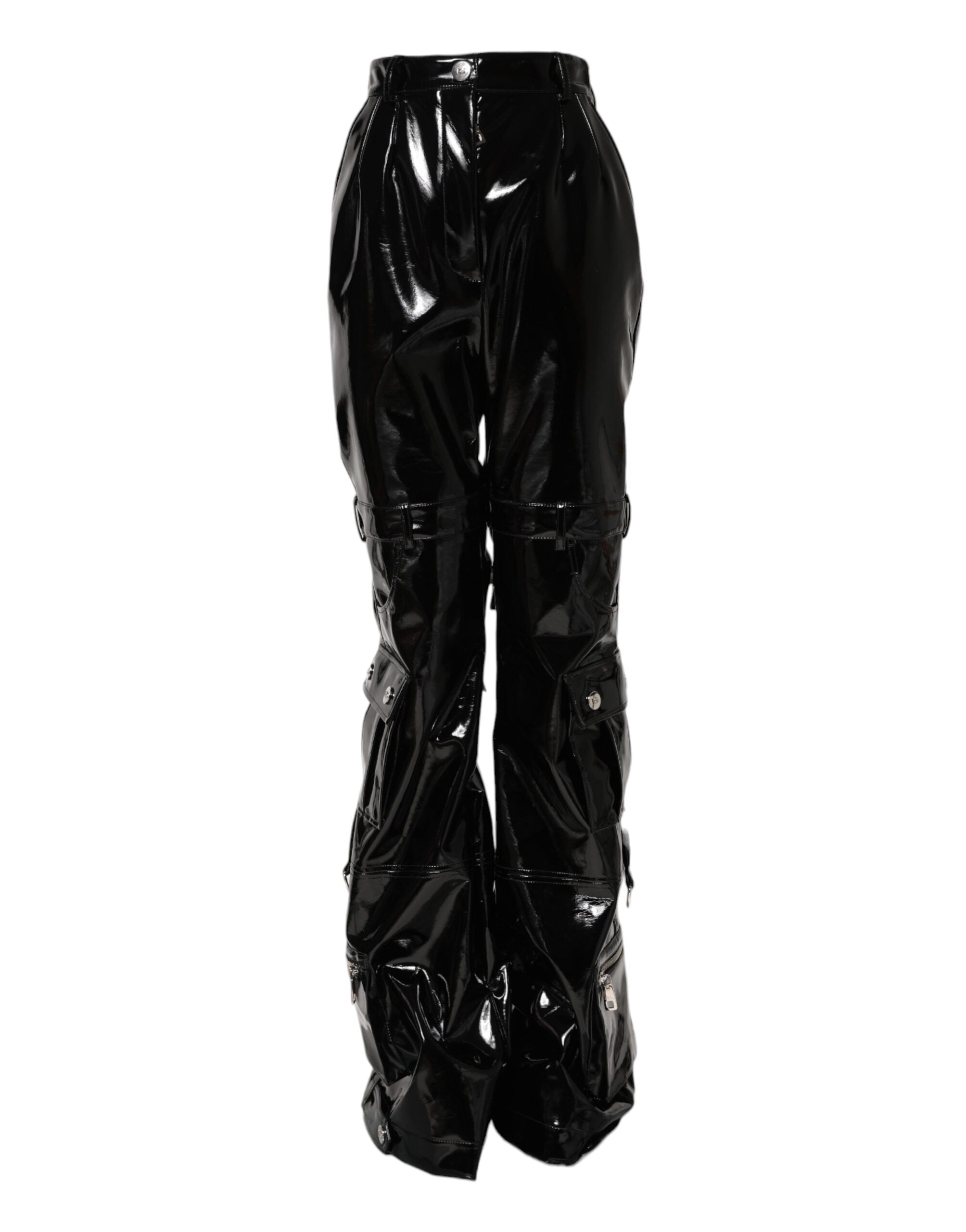 Dolce & Gabbana Black High Waist Cargo Bootcut Women's Pants