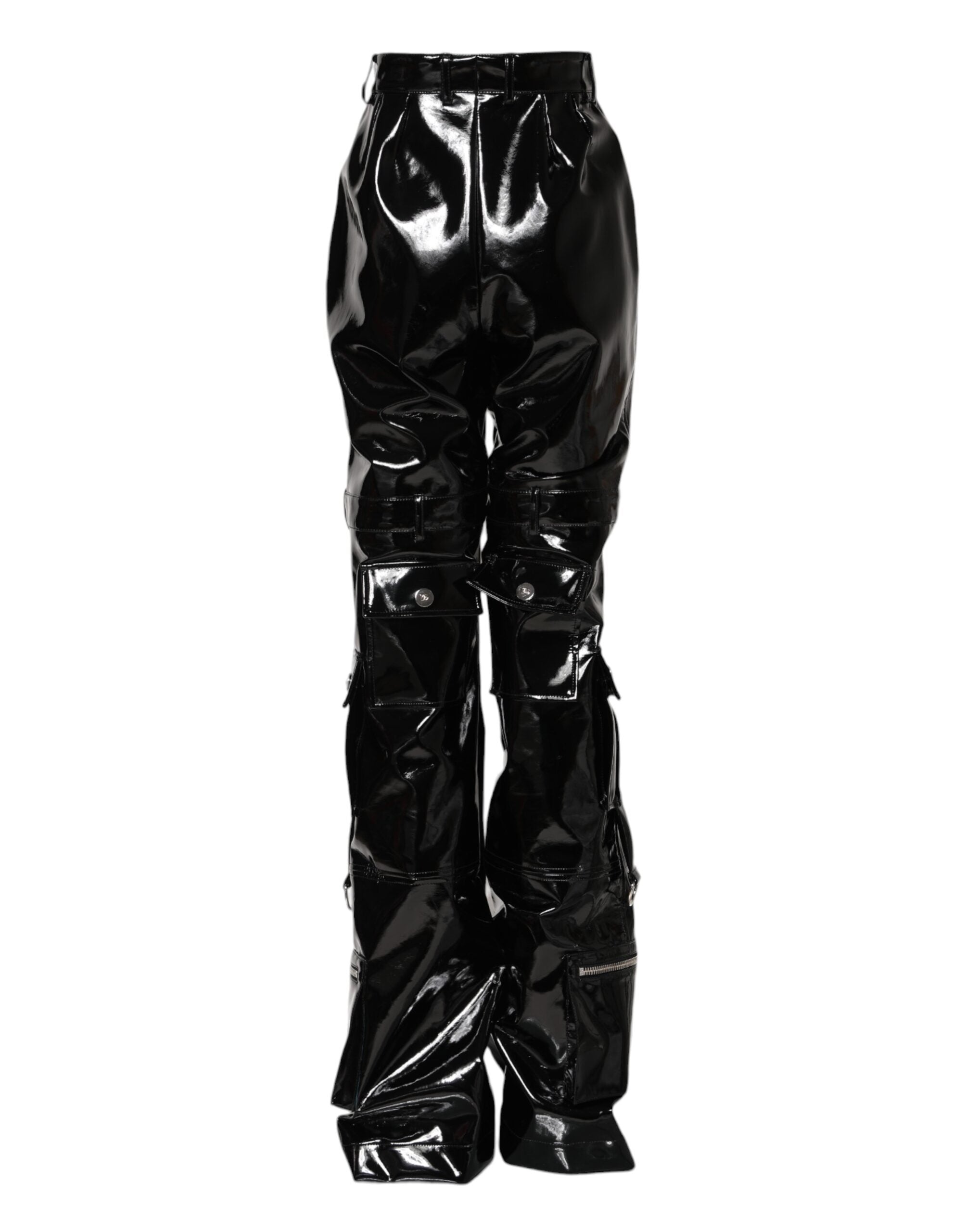 Dolce & Gabbana Black High Waist Cargo Bootcut Women's Pants